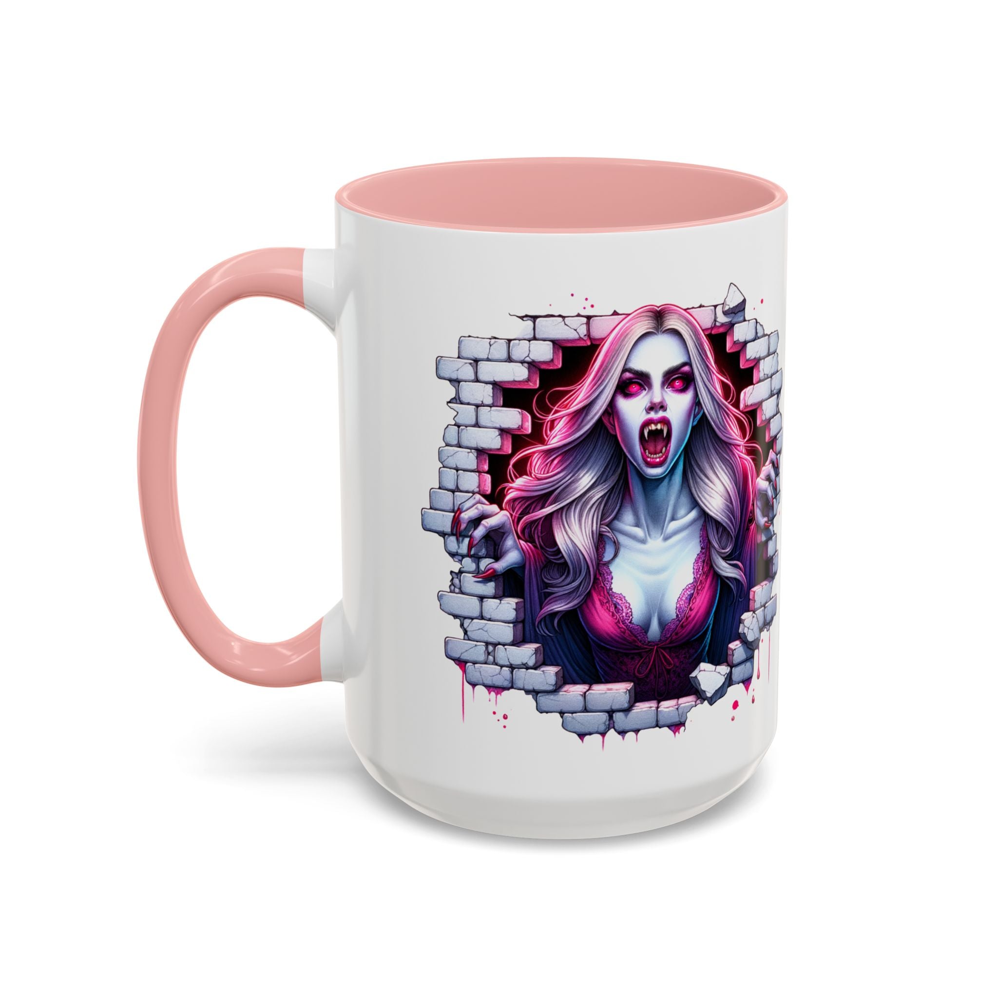 Vampire Wall Art Coffee Mug - Gothic,  Perfect Gift for Halloween, Unique Art Mug, Monster Mug, Fantasy Drinkware