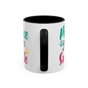 Inspirational Peace Coffee Mug - "Peace Begins with a Smile" - 11oz & 15oz