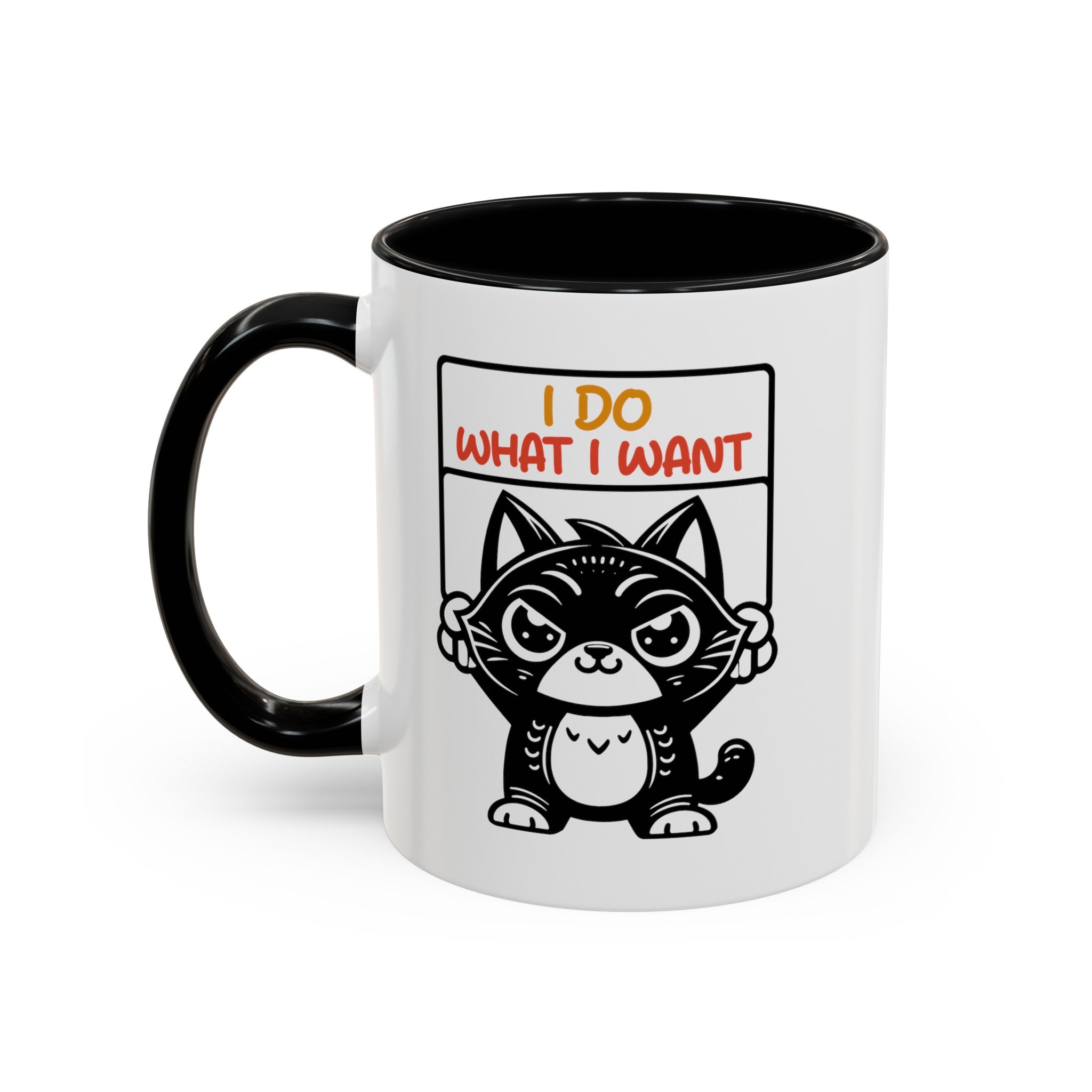 I do what I want funny cat Accent Coffee Mug (11, 15oz)