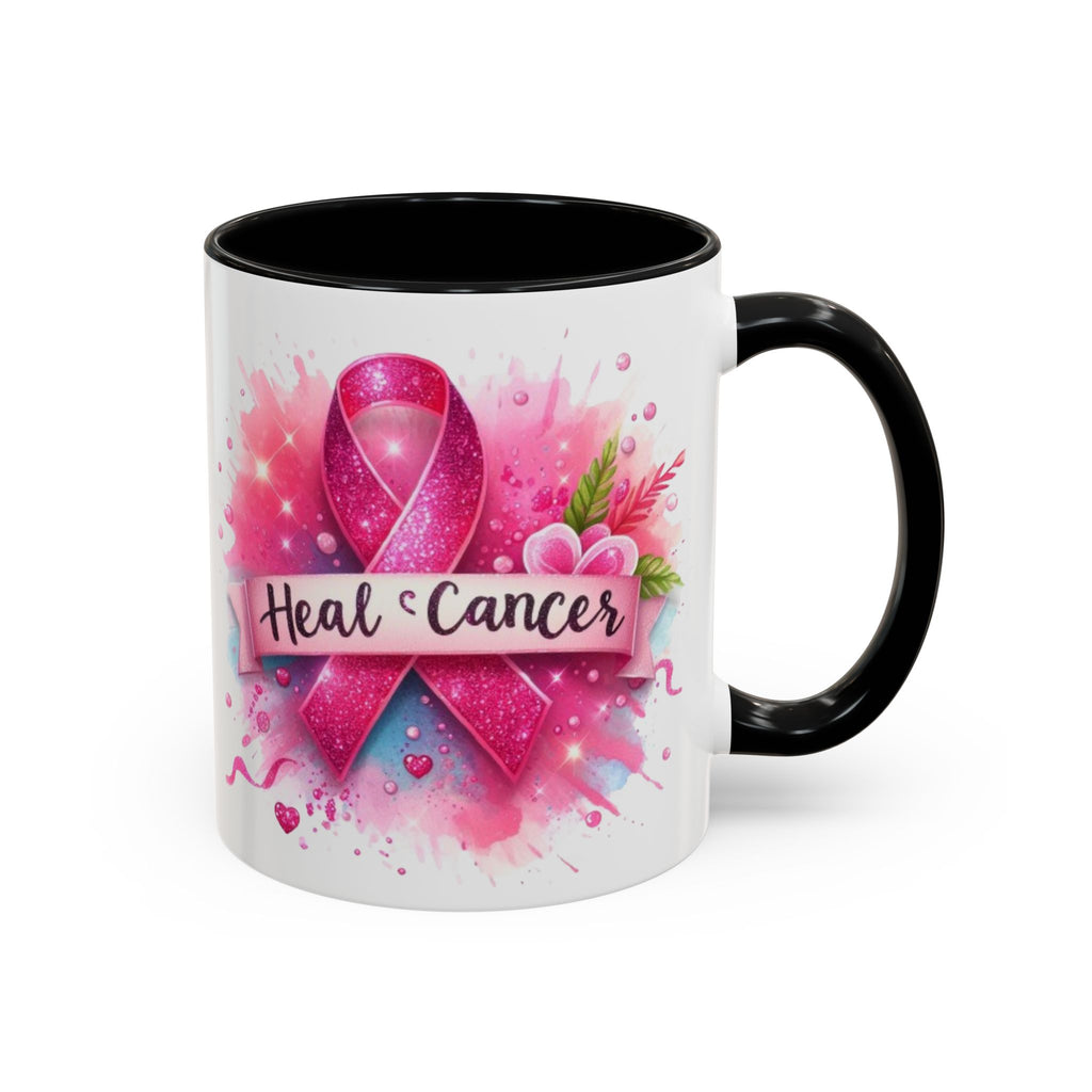 Pink Ribbon Healing Coffee Mug | Support Cancer Awareness | Inspirational Gift | Breast Cancer Support | 11oz & 15oz Options