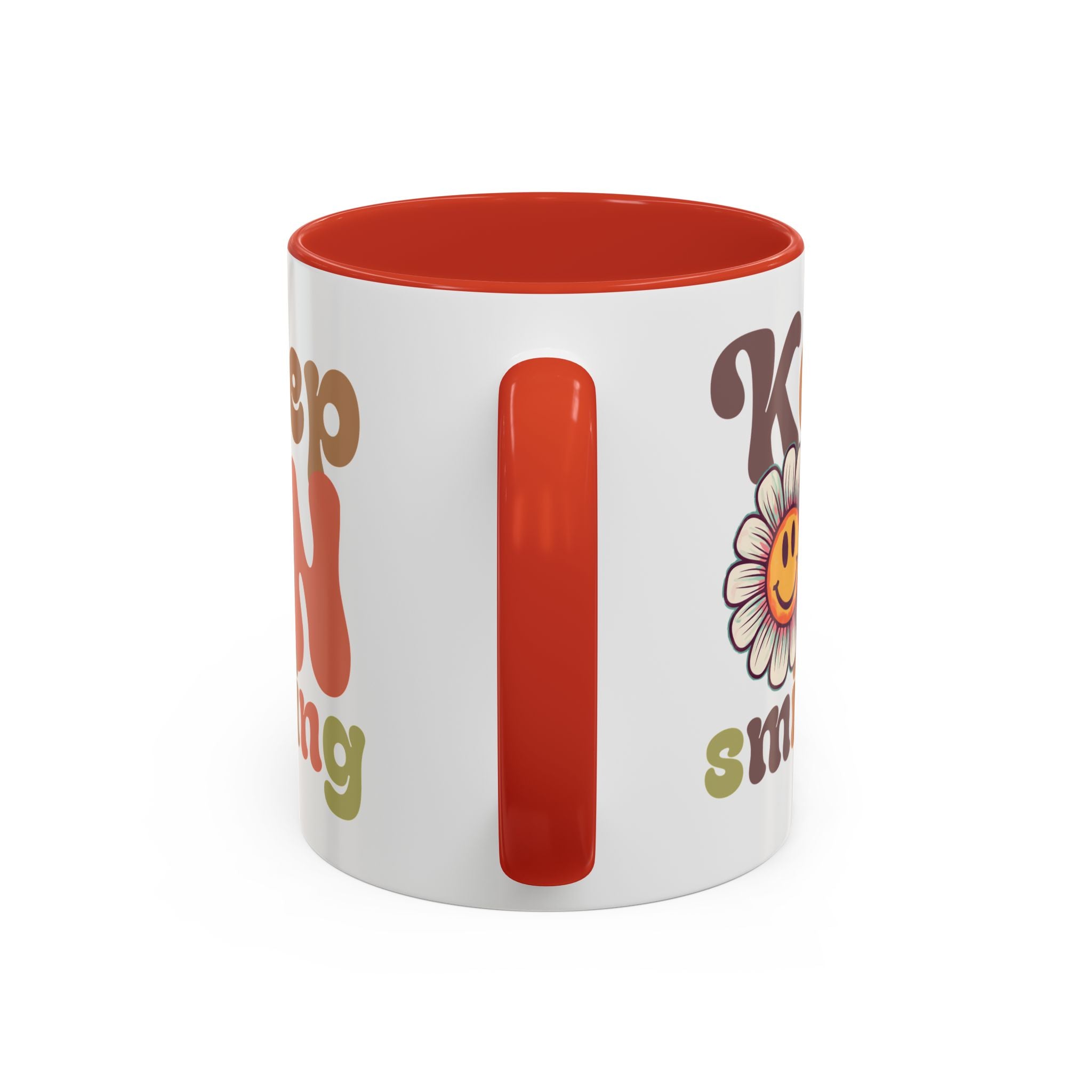 Keep Smiling Floral Coffee Mug - Cheerful 11 & 15oz Accent Mug for Daily Motivation