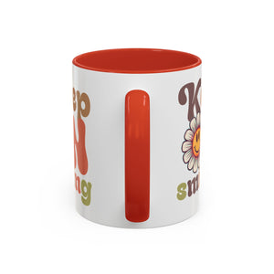 Keep Smiling Floral Coffee Mug - Cheerful 11 & 15oz Accent Mug for Daily Motivation