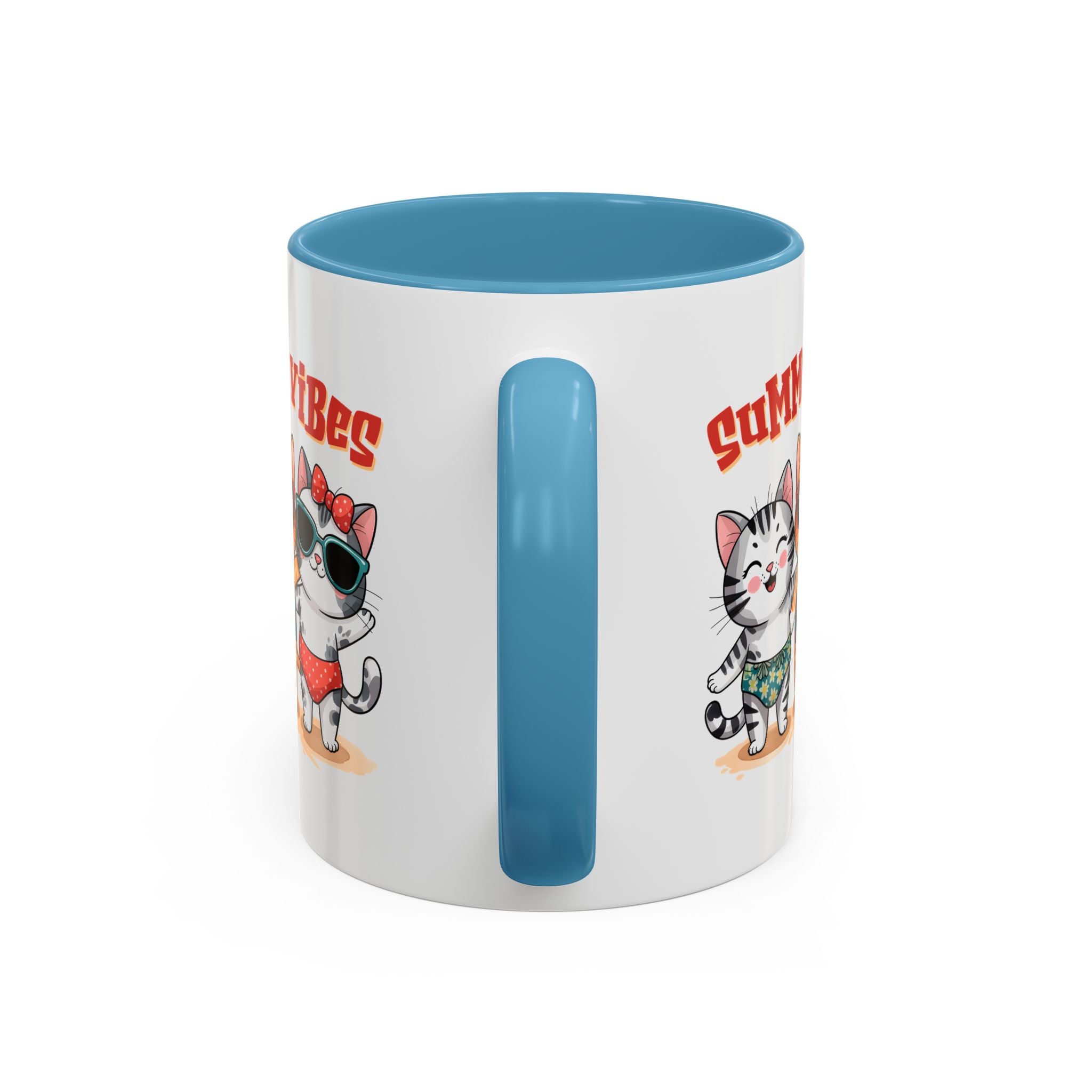 Summer Vibes Cat Coffee Mug - Fun Accent Mug for Cat Lovers