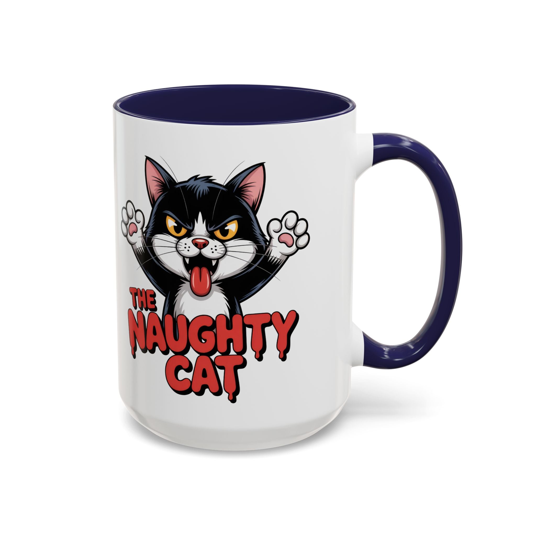 The Naughty Cat Accent Coffee Mug — Funny Cat Lover Gift (11/15oz)