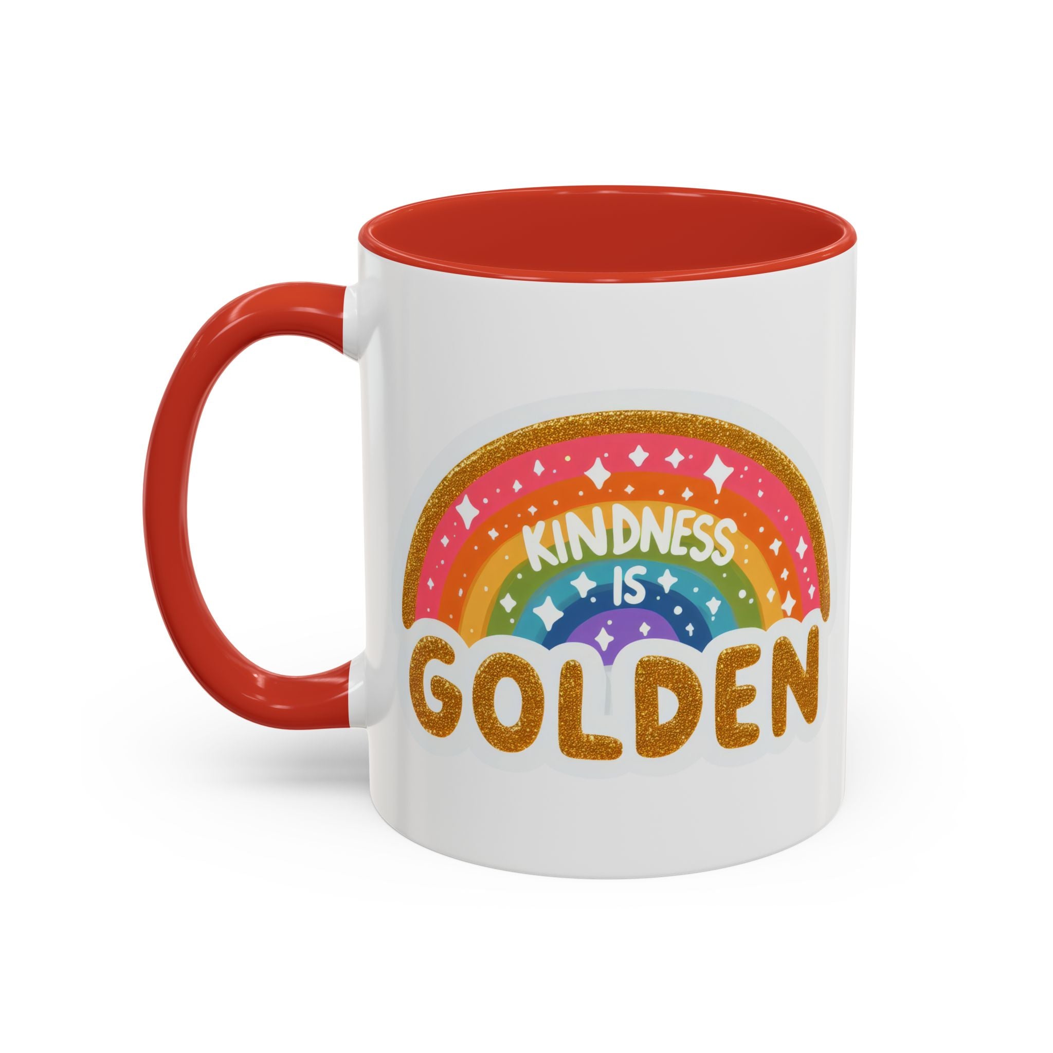 Kindness Is Golden Rainbow Accent Coffee Mug (11/15oz)