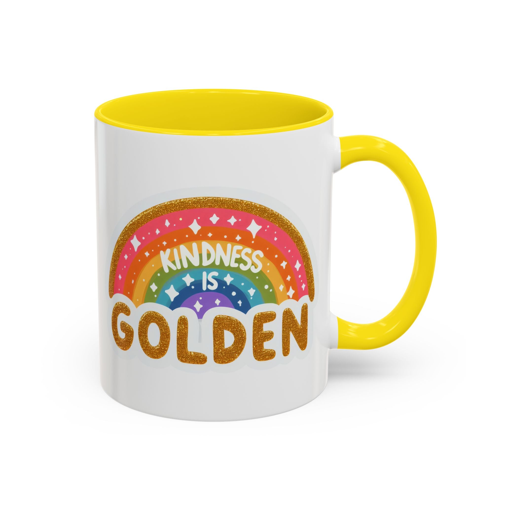 Kindness Is Golden Rainbow Accent Coffee Mug (11/15oz)