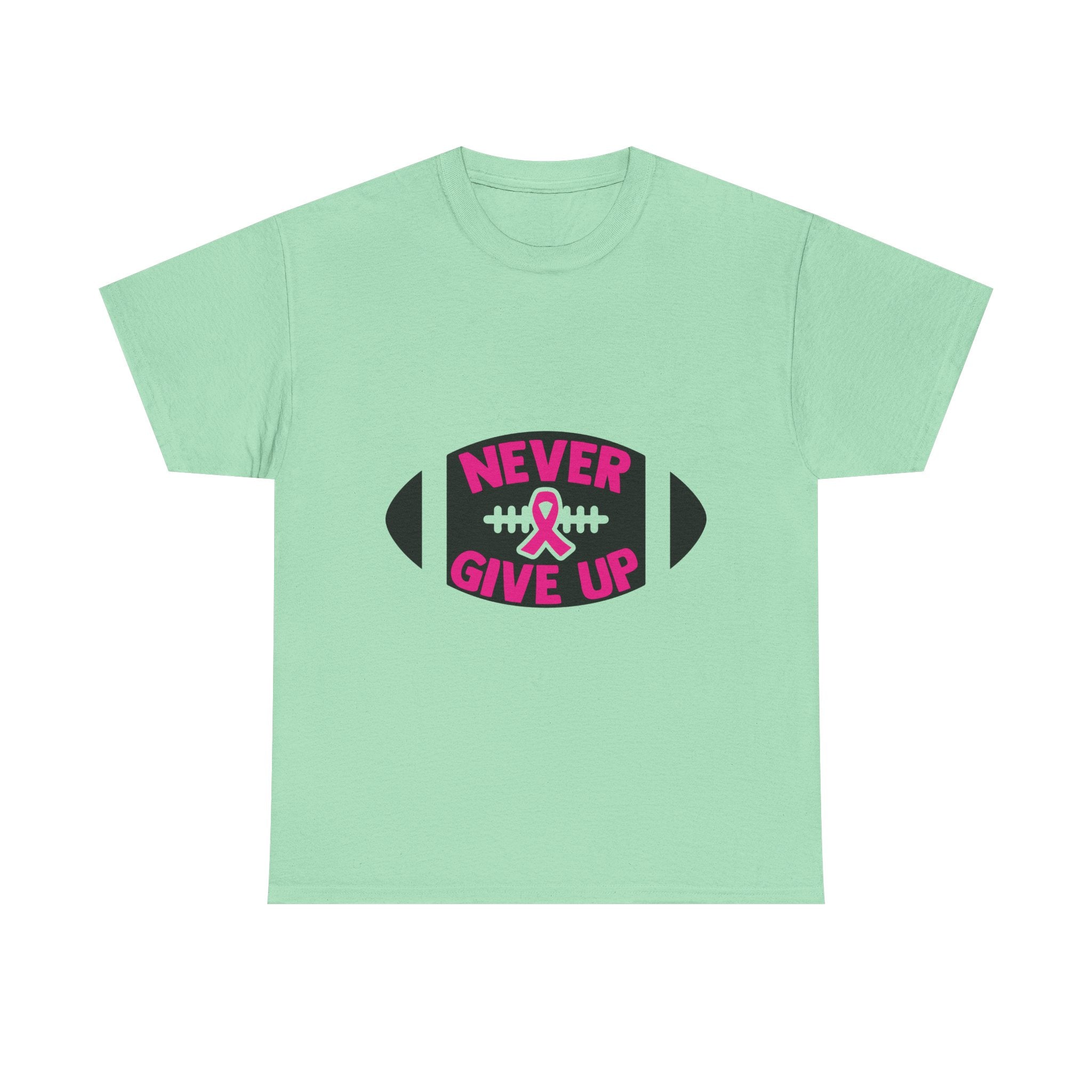 Motivational Football Tee, Never Give Up Shirt, Unisex Cotton T-shirt, Support Awareness, Athletic Gift, Sportswear, Inspirational Apparel