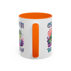 Ocean-Inspired Accent Coffee Mug - 'Go With The Flow' Design turtle