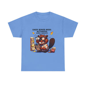 Eager Beaver Unisex Tee: Fun Gift for Book Lovers, Cozy Casual Wear, Quirky Graphic Tee, Perfect for Reading Festivals, Birthday Gift