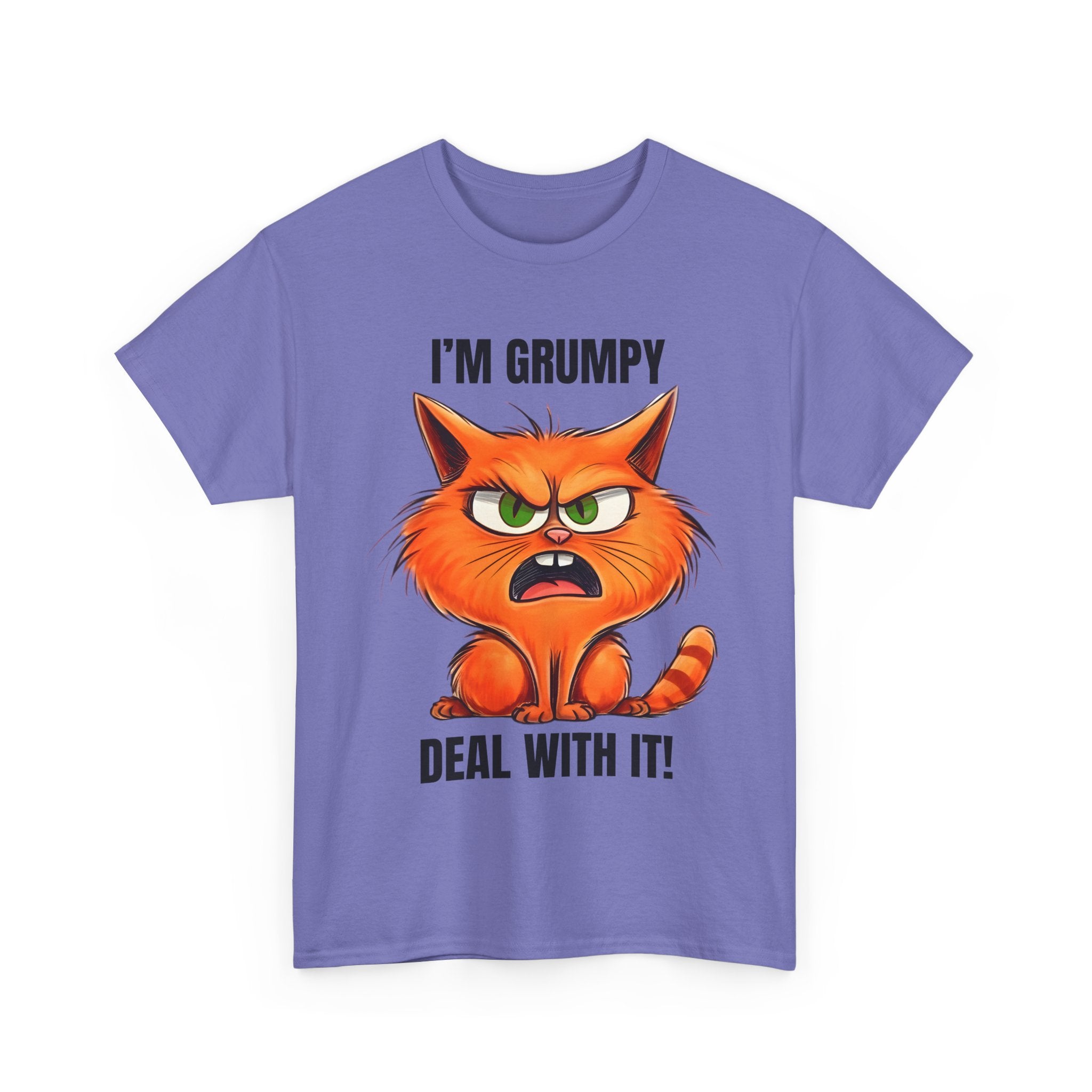 Grumpy Cat Tee: Unisex Heavy Cotton Shirt, Funny Cat Lovers Gift, Casual Wear, Birthday, Humor Apparel