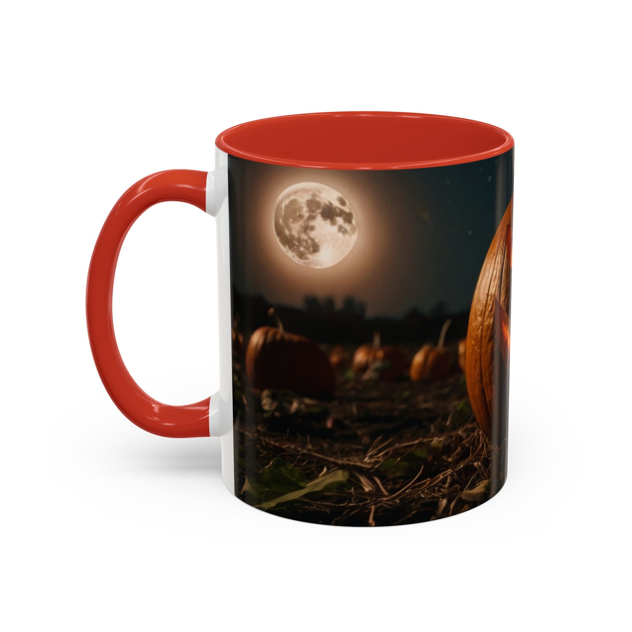 Halloween Pumpkin Accent Coffee Mug - Spooky Design for Fall Celebrations horror full moon