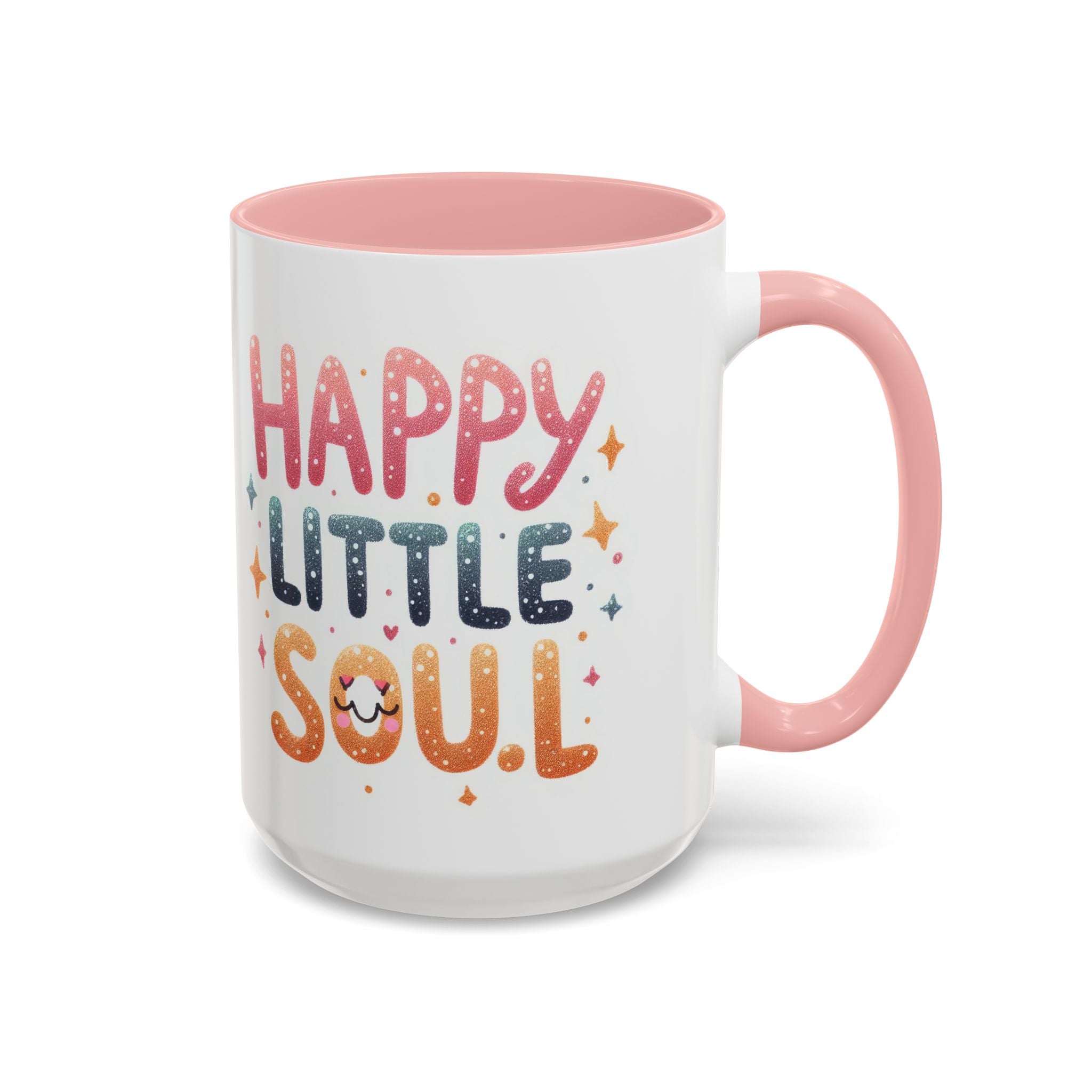Happy Little Soul Accent Coffee Mug – Cute Positive Morning Quote (11/15 oz)