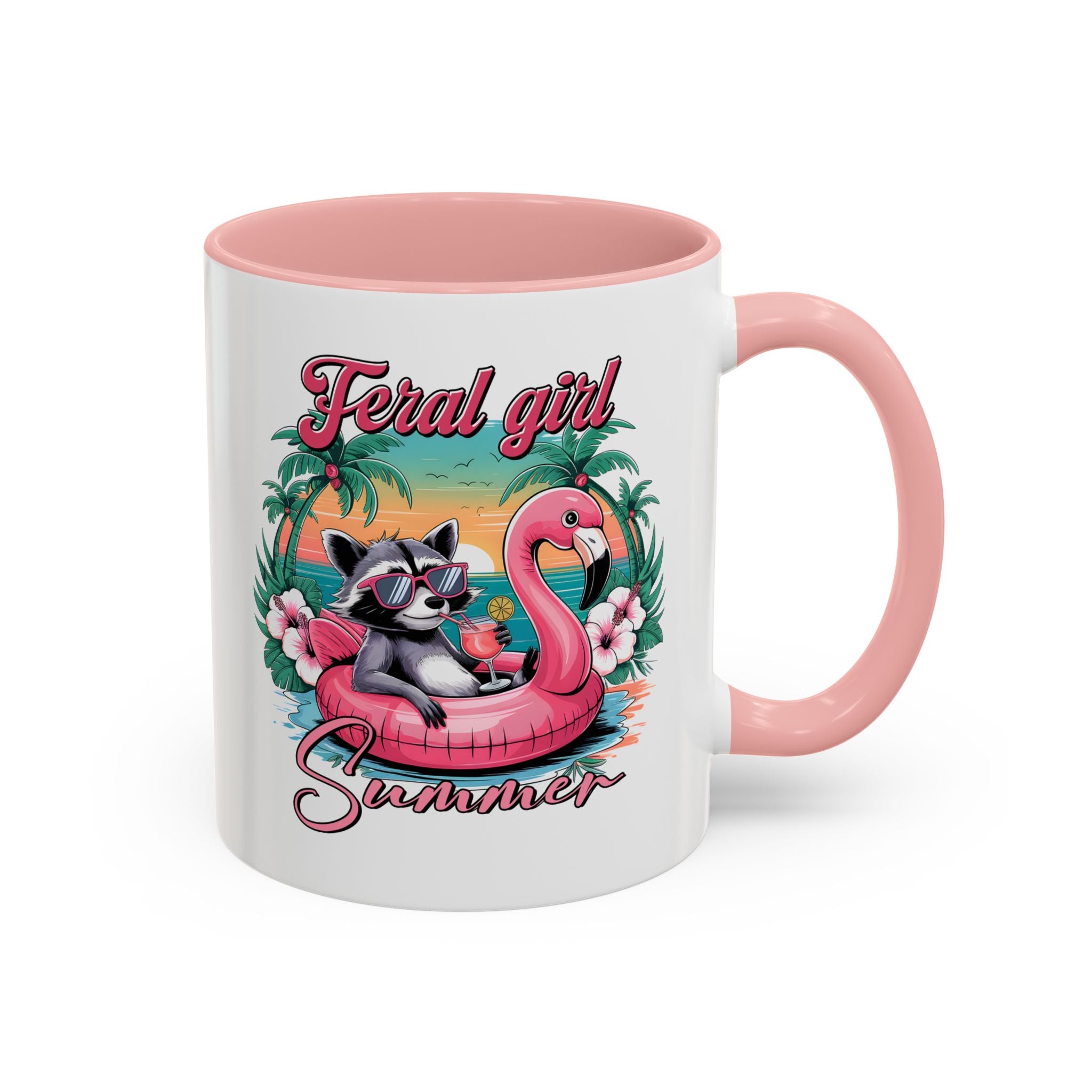 Feral Girl Summer Coffee Mug - Accent Design for Animal Lovers