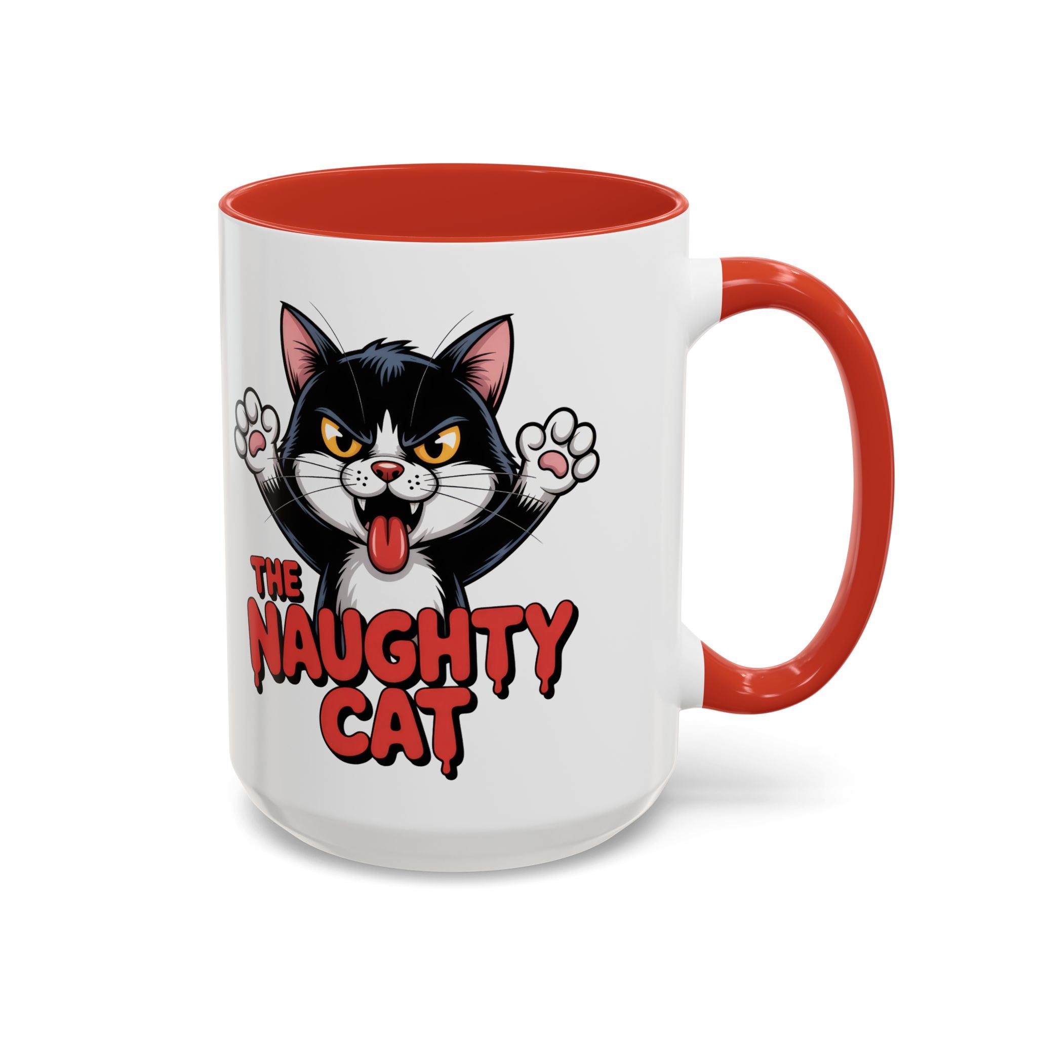 The Naughty Cat Accent Coffee Mug — Funny Cat Lover Gift (11/15oz)