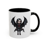 Gothic vampire girl with bat wings horror art Accent Coffee Mug (11, 15oz) vamp18