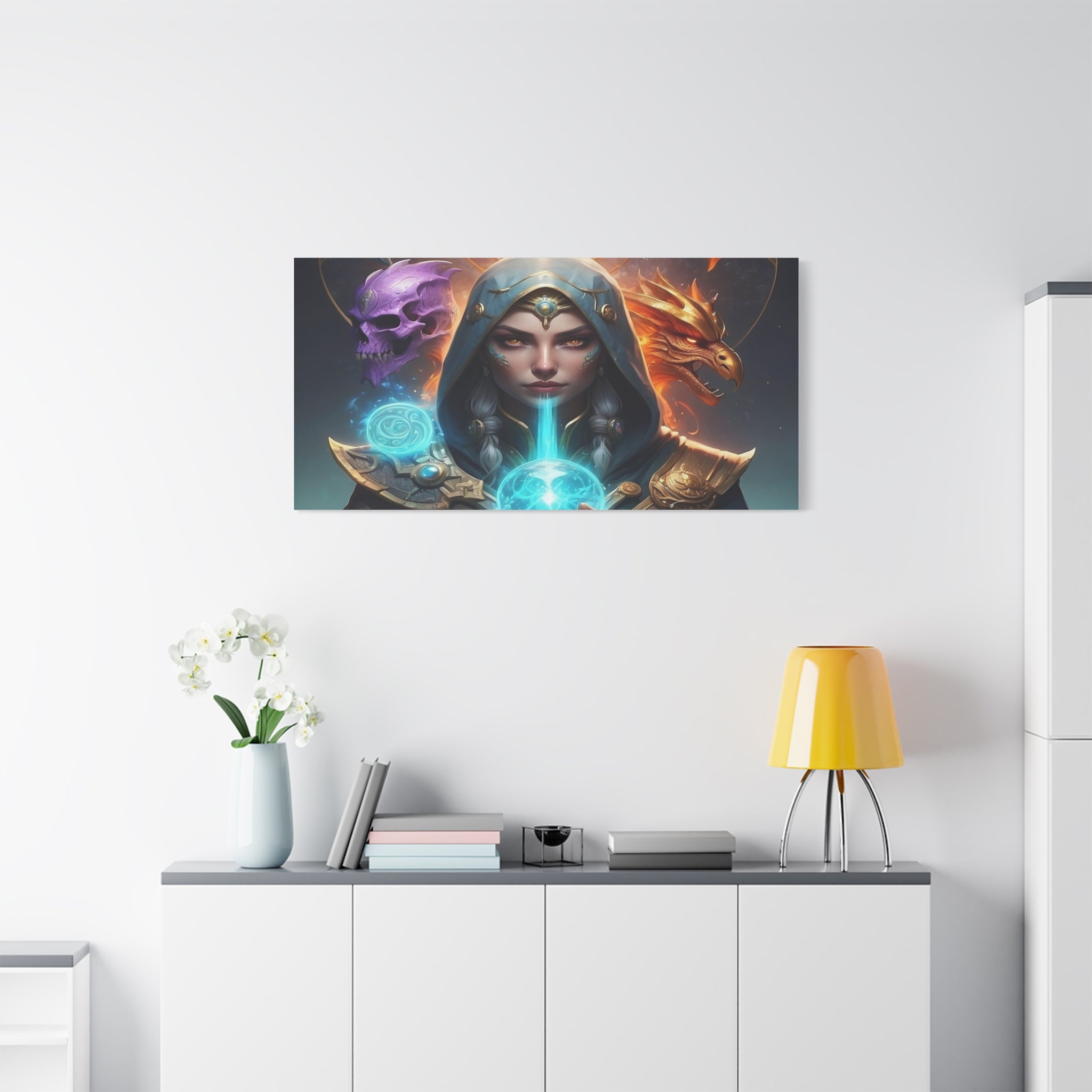 Mystical Sorceress Canvas Artwork - Fantasy Wall Decor