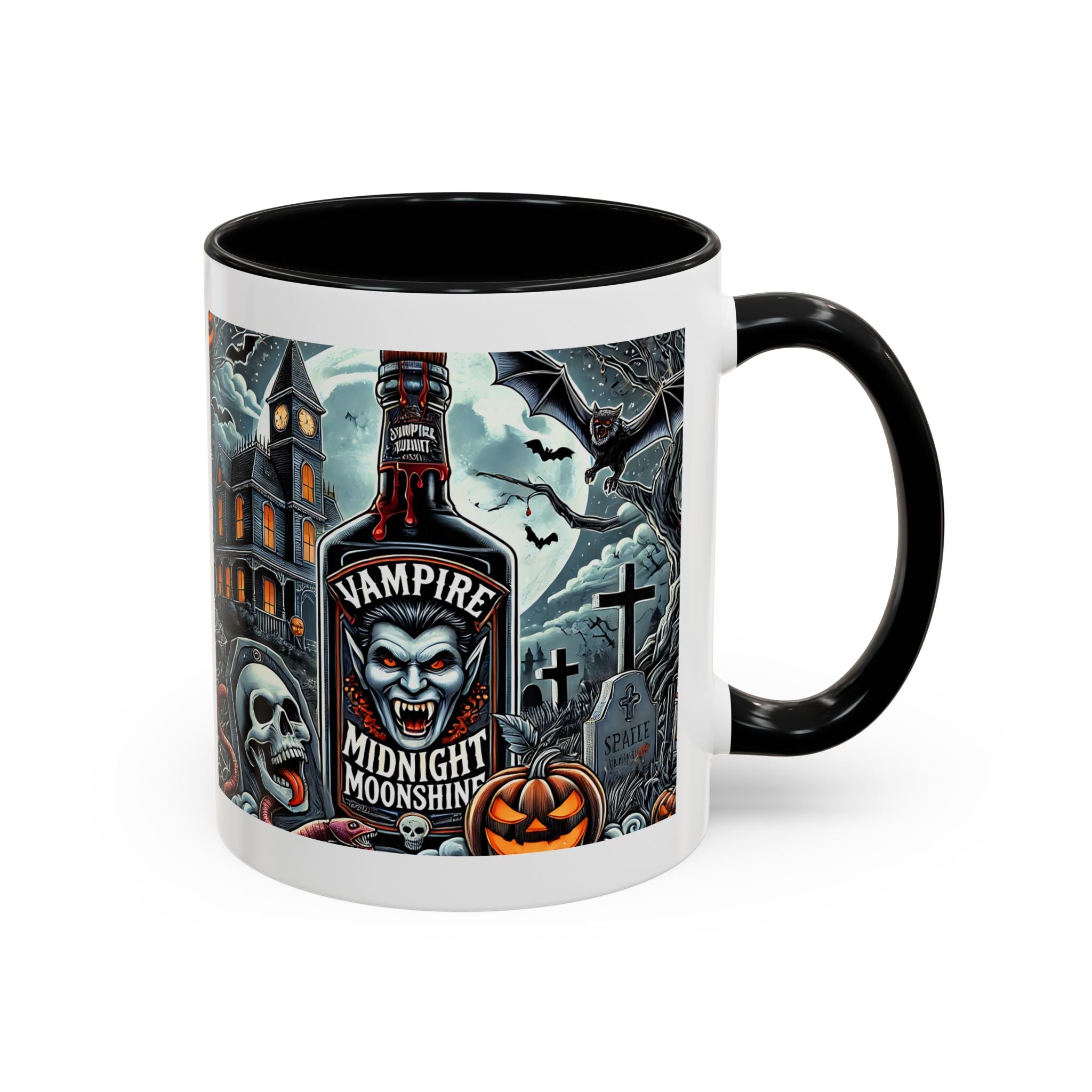 Gothic vampire Halloween Coffee Mug, Spooky Decor, Skull Design, Gift for Horror Lovers,  Party Essential, Unique Drinkware