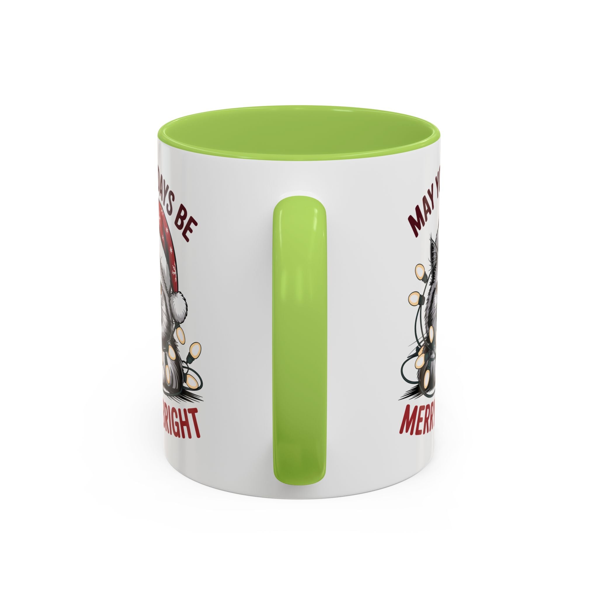 Funny Holiday Cat Mug - "May Your Days Be Merry & Bright"