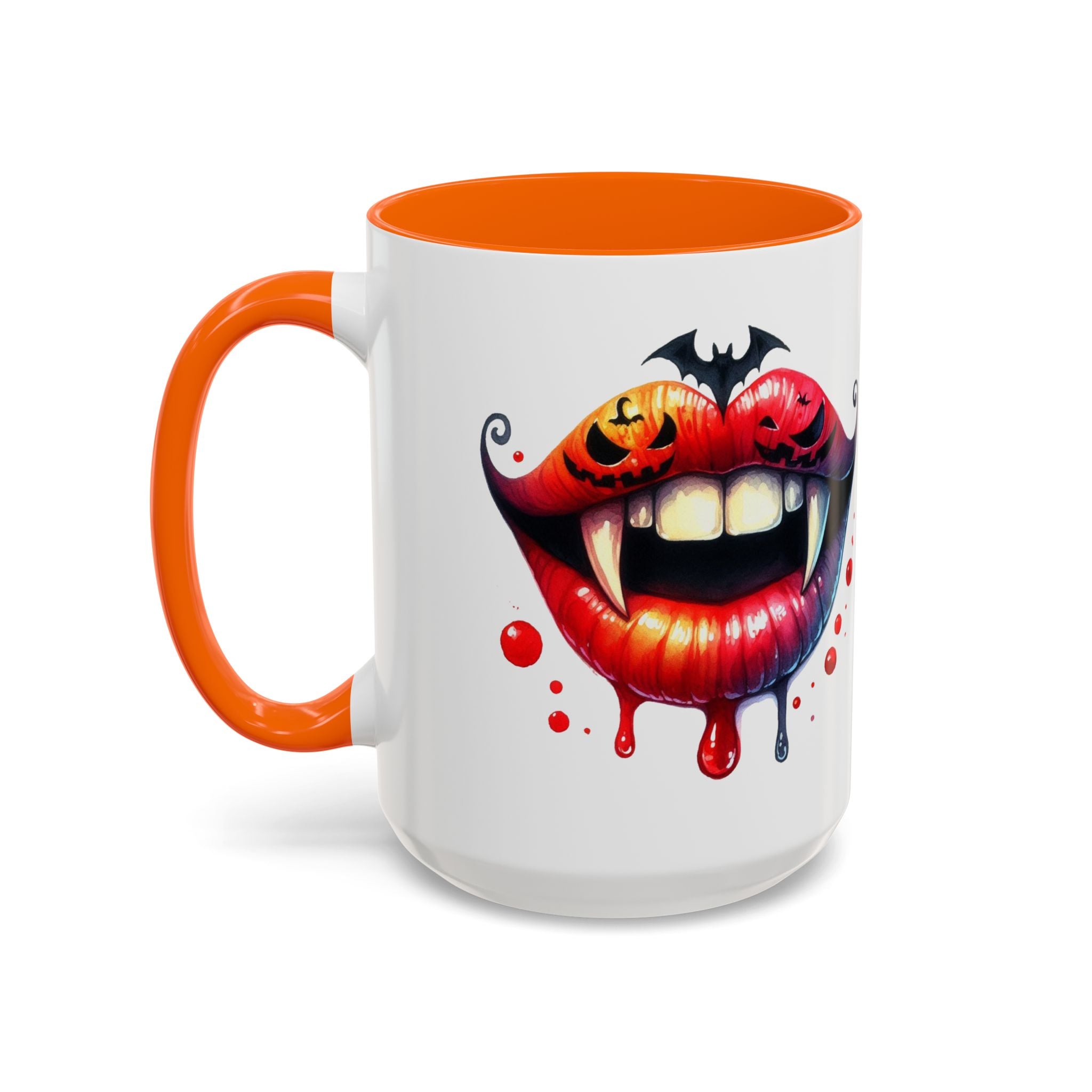 Halloween Vampire Coffee Mug, Spooky Drinkware, Goth Kitchen Decor, Pumpkin Mug, Horror Lover Gift