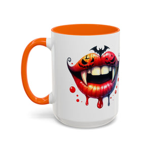 Halloween Vampire Coffee Mug, Spooky Drinkware, Goth Kitchen Decor, Pumpkin Mug, Horror Lover Gift