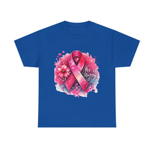 Breast Cancer Awareness Tee - She is Strong, Support Shirt, Gift for Fighters, Awareness Month Apparel, Inspirational T-Shirt