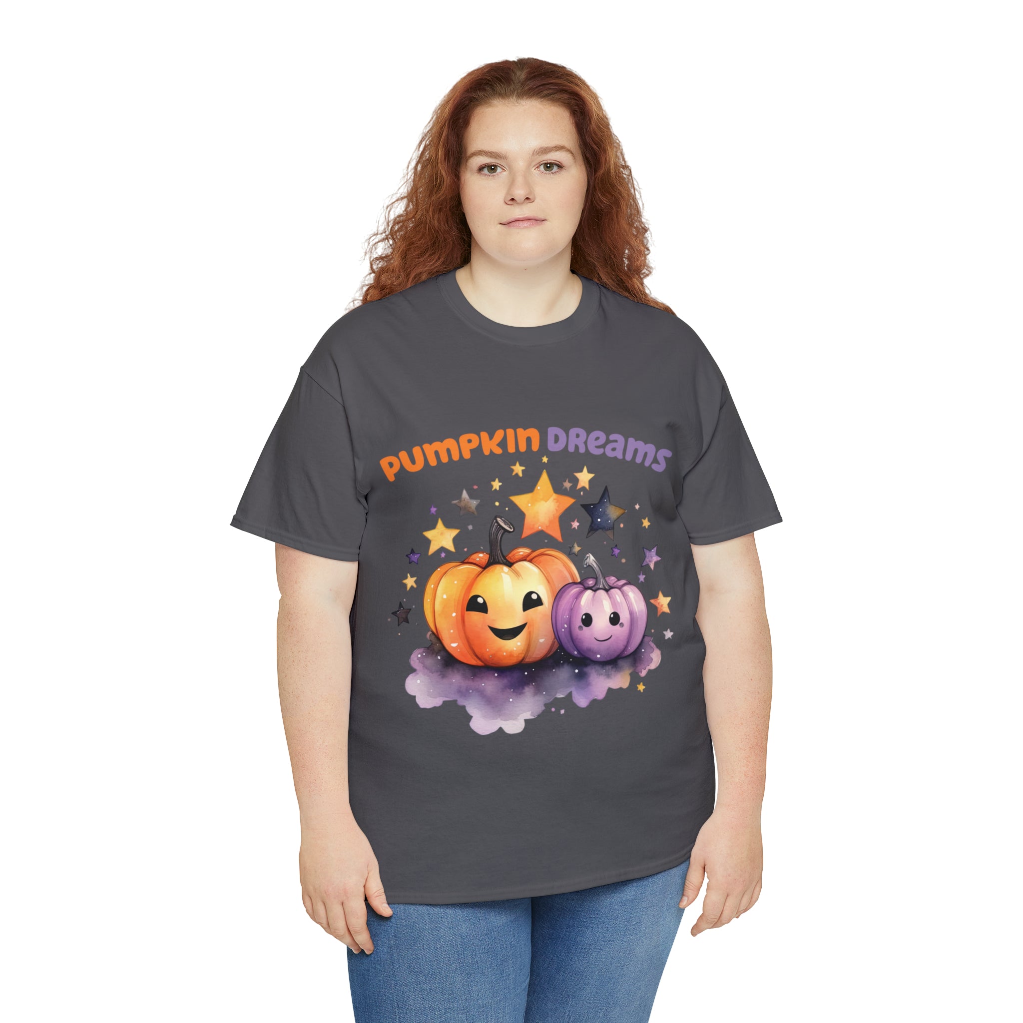 Halloween t shirt pumpkin dreams pastel colors gift for whole family fall fun stocking stuffer Unisex Heavy Cotton Tee