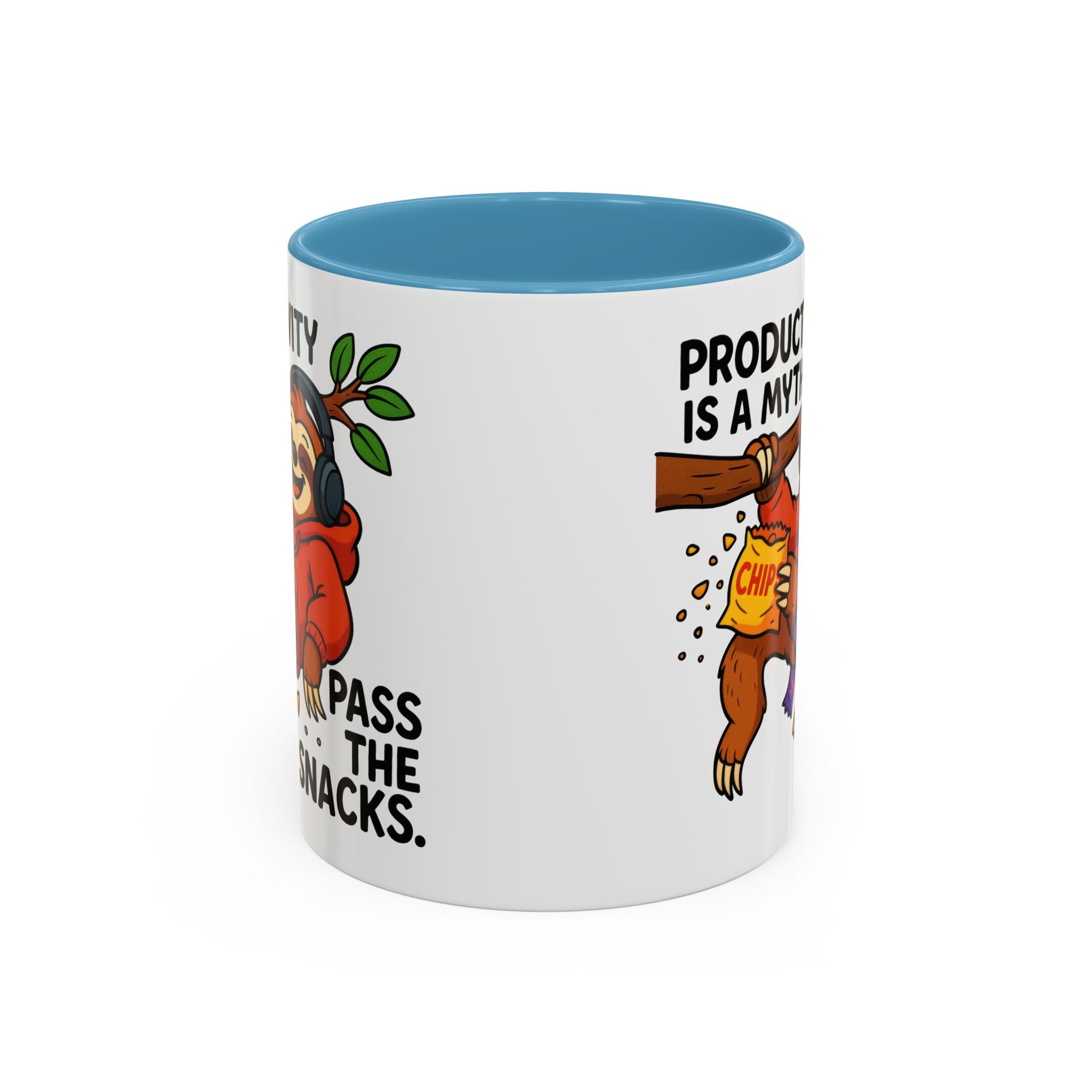 Funny Sloth Coffee Mug, Humor Mug Gift, Productivity Myth Mug, Cute Sloth Cup, Quirky Office Mug