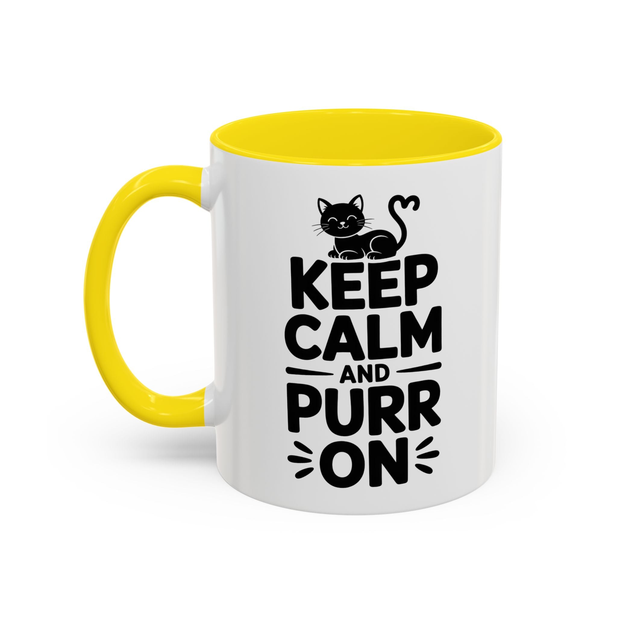 cat Keep Calm and Purr On Coffee Mug animal lover kitten