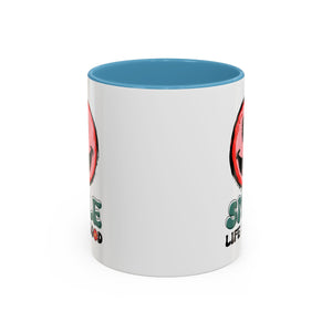 Smiley Face Accent Coffee Mug - "Smile, Life is Good" - 11oz & 15oz