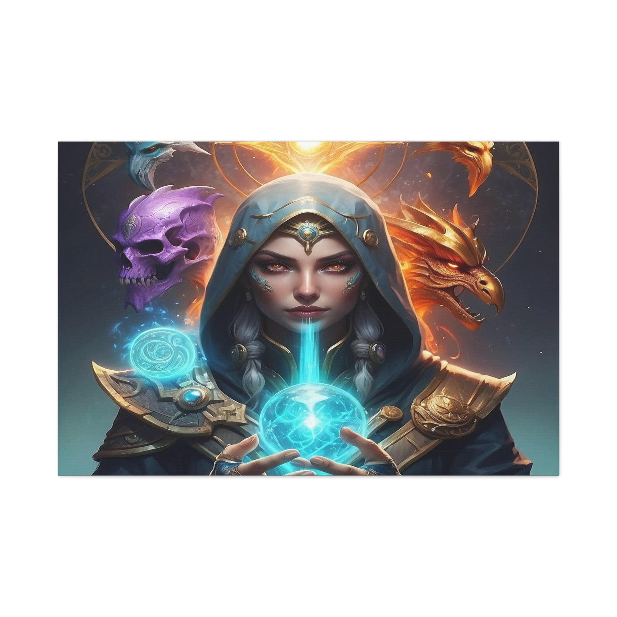 Mystical Sorceress Canvas Artwork - Fantasy Wall Decor