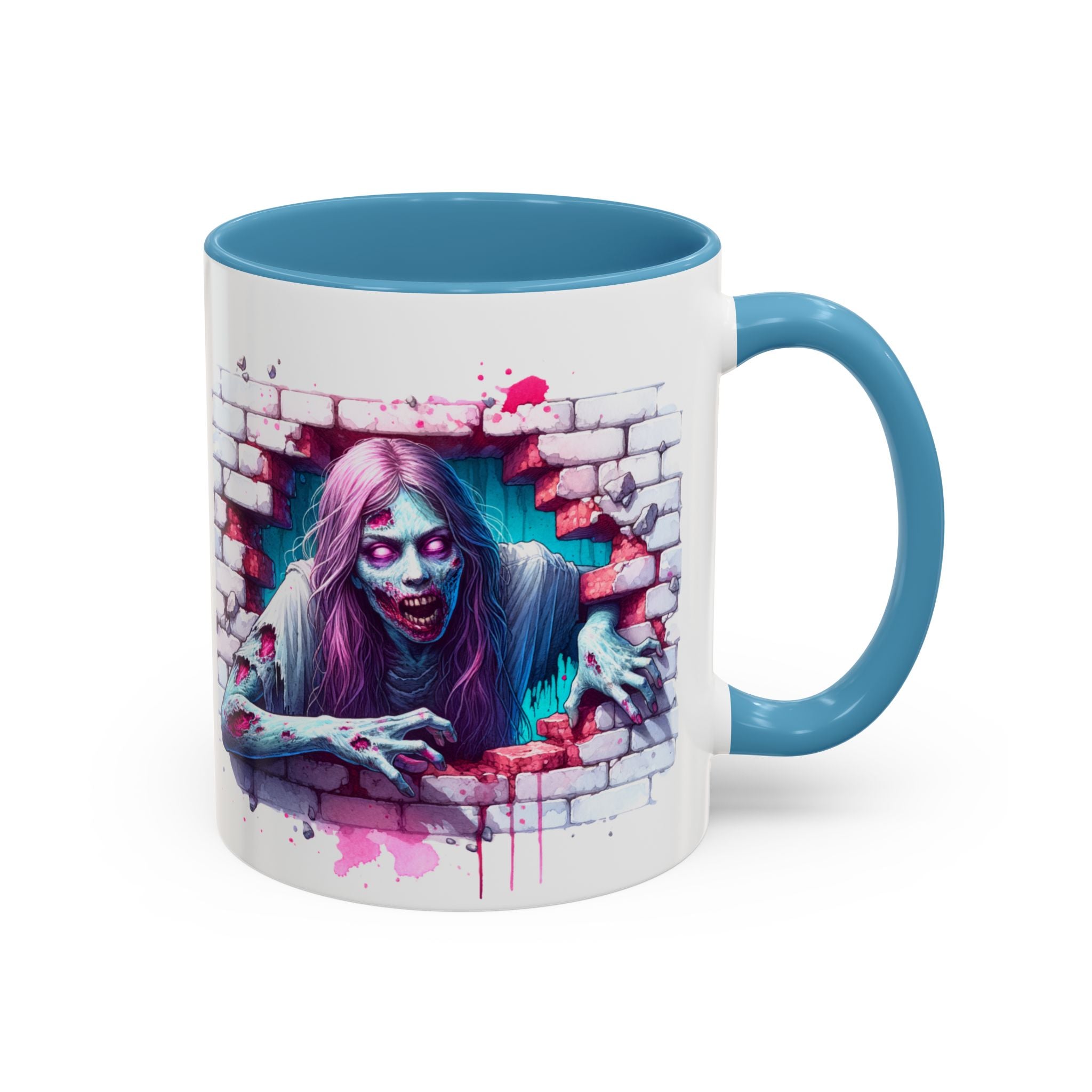 Spooky Zombie Accent Coffee Mug | Halloween Gift, Horror Decor, Unique Coffee Cup, Gothic Style, Zombie Art