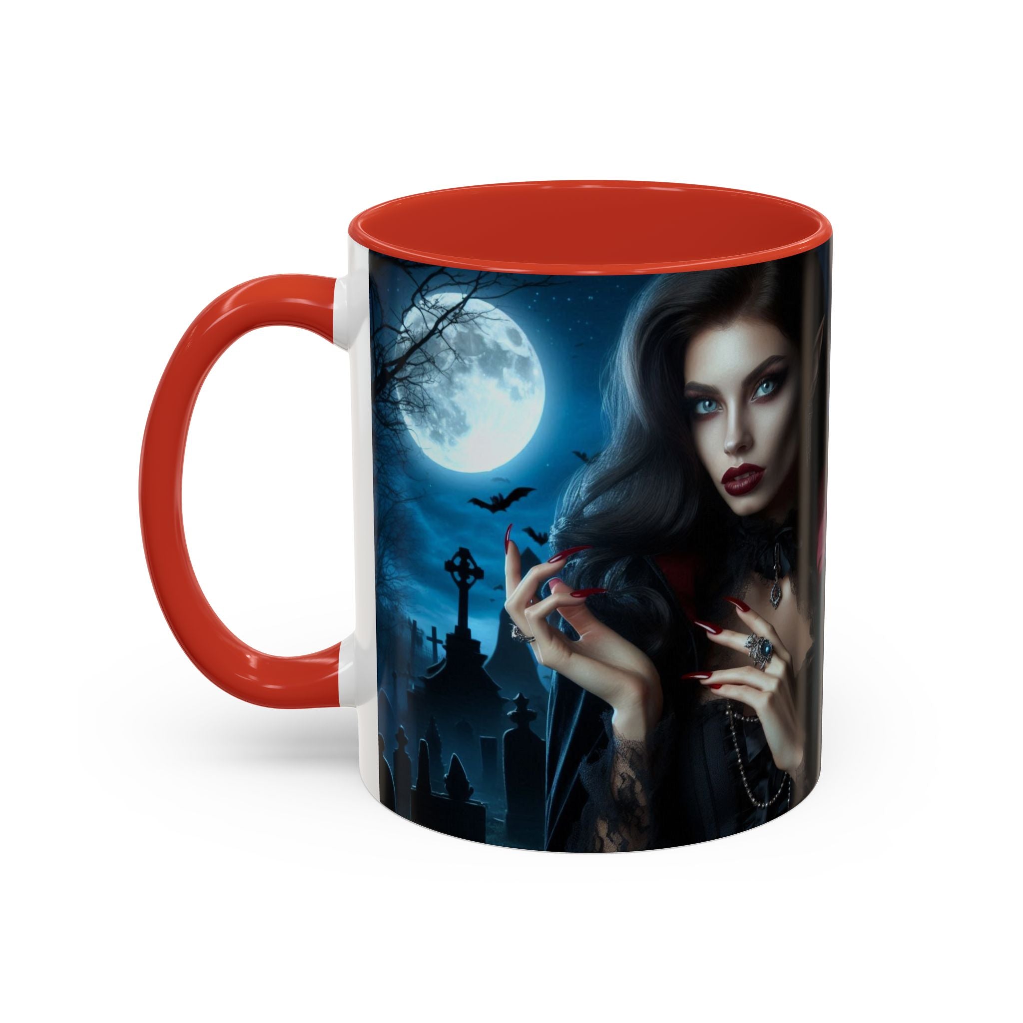 halloween Gothic Vampire Coffee Mug – 11/15oz full moon graveyard