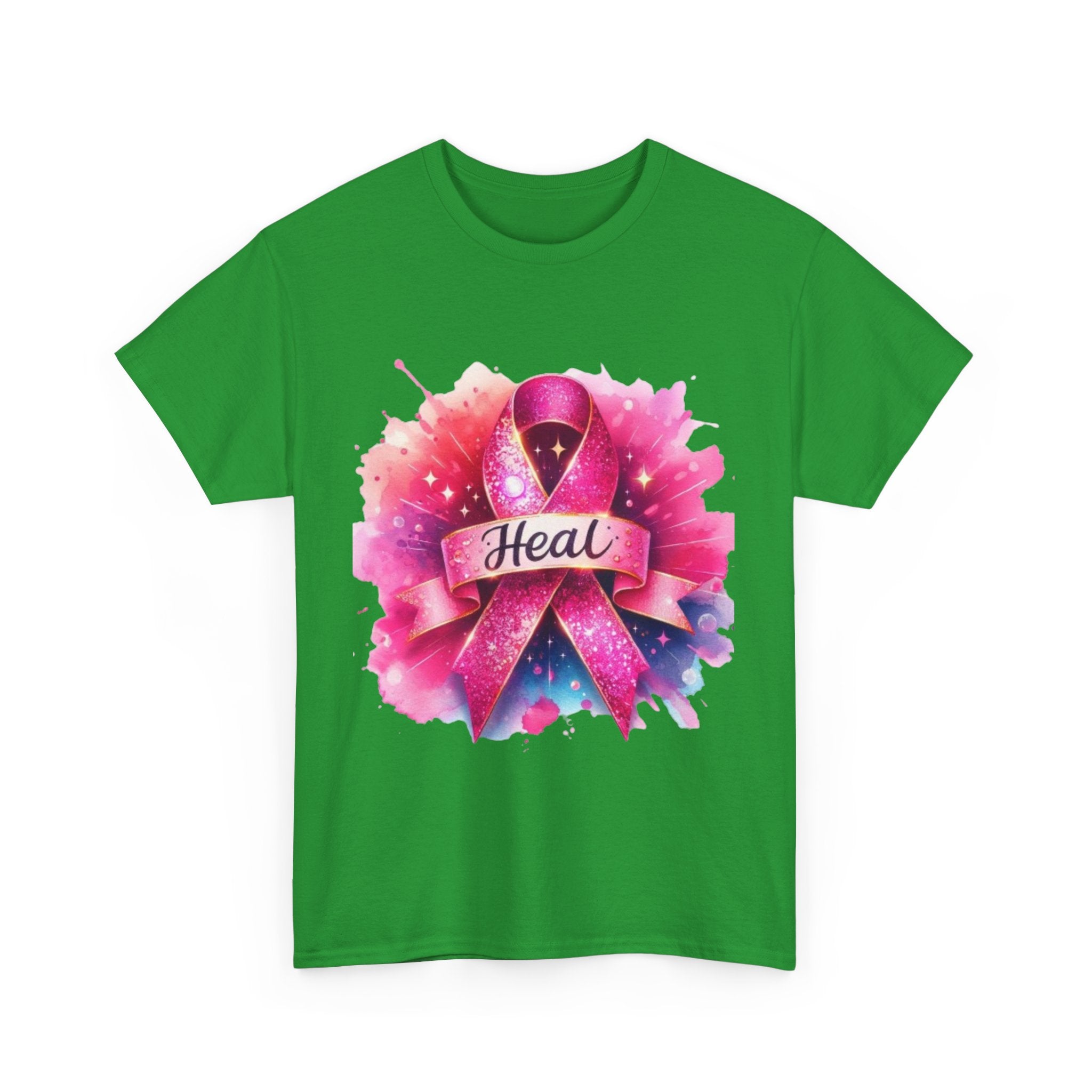 Breast Cancer Awareness Tee, Heal Ribbon Shirt, Supportive Gift, Unisex Cotton T-Shirt, Inspirational Apparel, Pink Ribbon Top