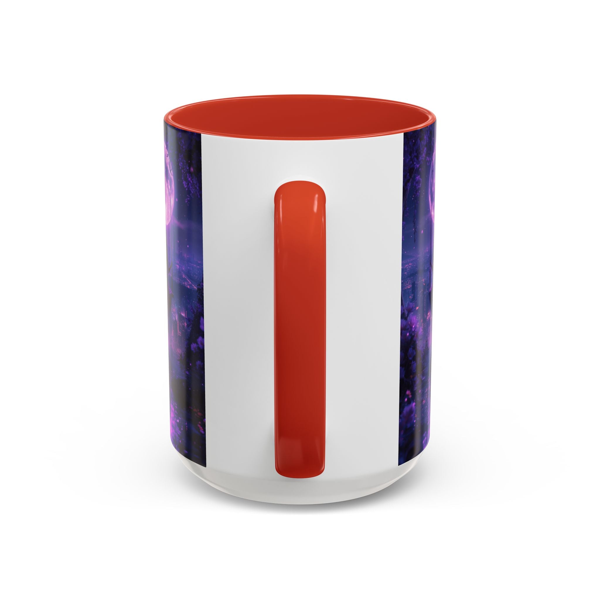 anime Dreamy Moonlit Swing Accent Coffee Mug, Artistic Mug, Celestial Coffee Cup, Fantasy Beverage Holder, Gift for Dreamers
