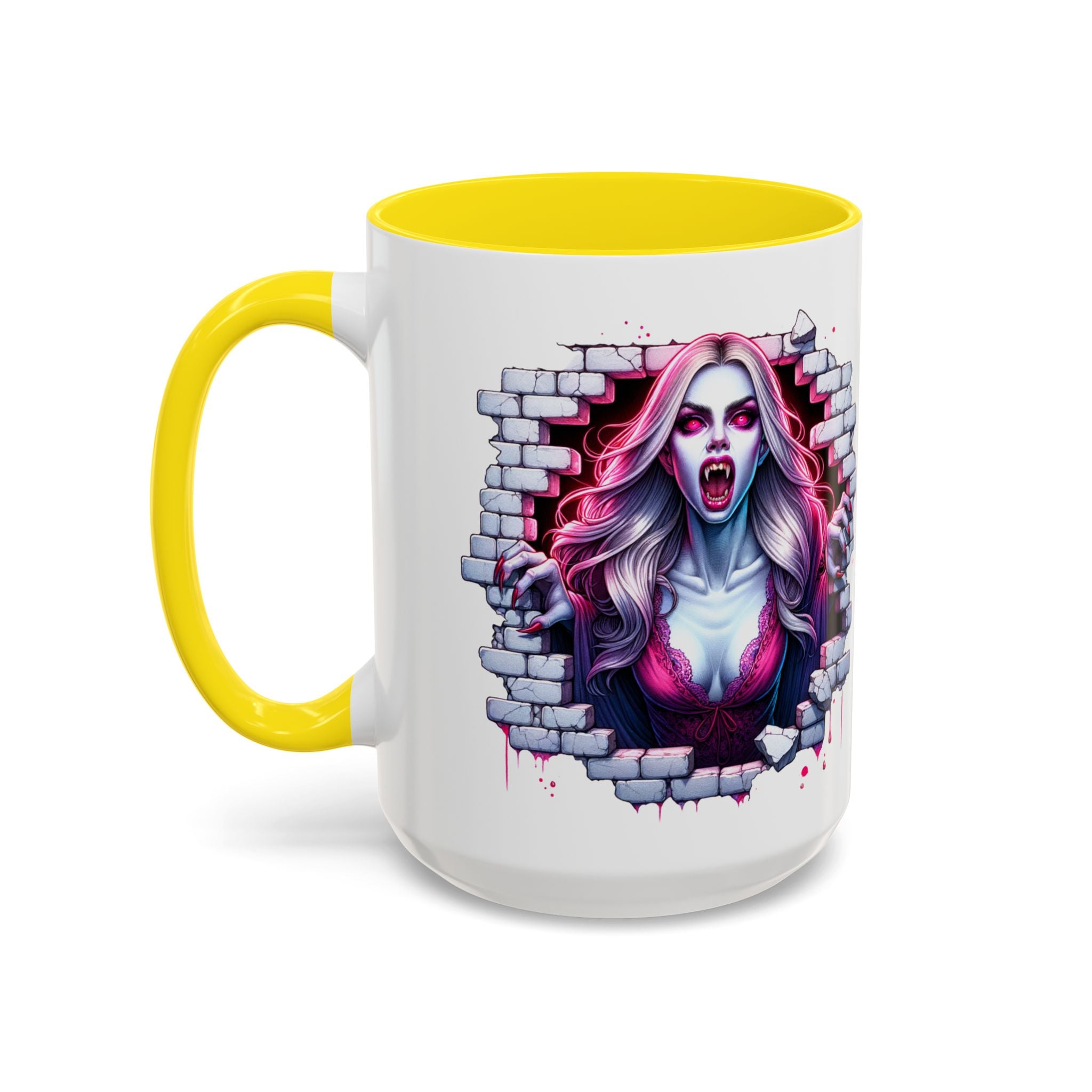 Vampire Wall Art Coffee Mug - Gothic,  Perfect Gift for Halloween, Unique Art Mug, Monster Mug, Fantasy Drinkware