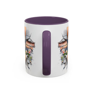 Cute Dog Peeking Coffee Mug, Pet Lover Gift, Yorkshire Terrier Mug, Animal Lover Coffee Cup, Dog-Themed Drinkware, Doggie Mug
