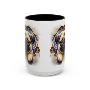 Pug In A Wall Coffee Mug - Cozy Ceramic Cup for Dog Lovers - Cute Pet Gift for Birthdays, Anniversaries, and Holidays