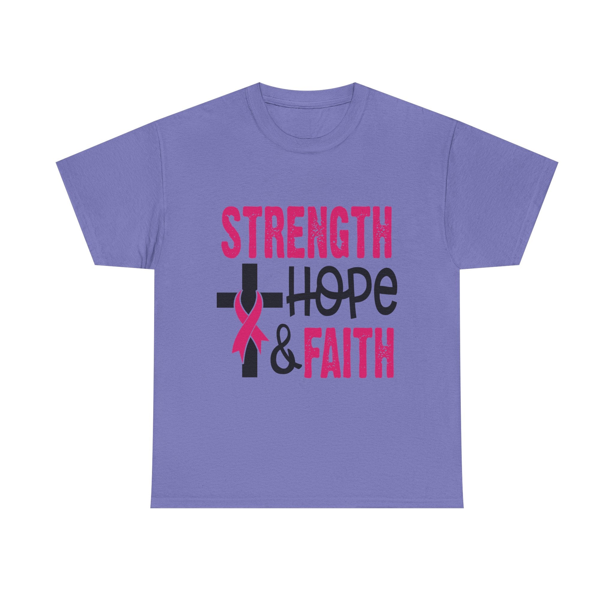 Unisex Cotton Tee - Strength, Hope & Faith, Inspirational Shirt, Breast Cancer Awareness Tee, Faith-Based Apparel, Motivational Gift