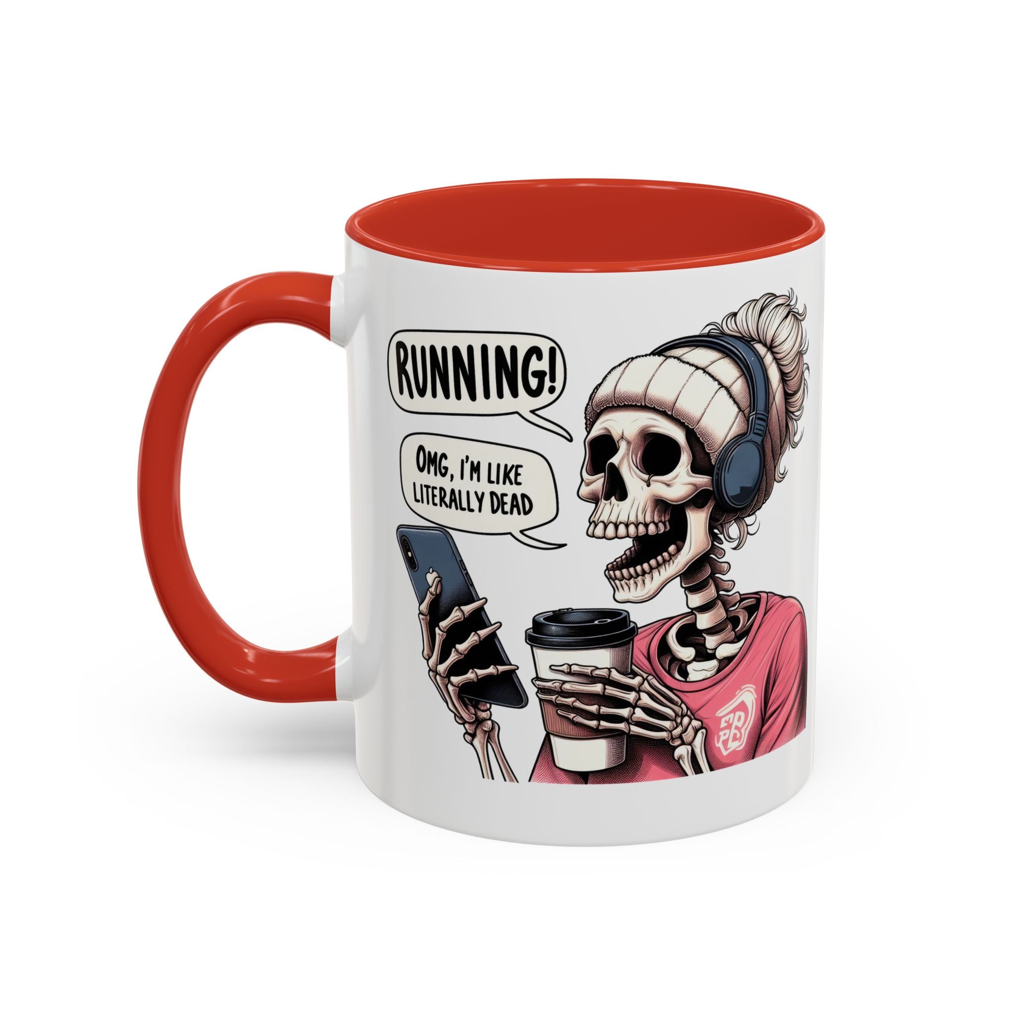 Running Skeleton Coffee Mug - Perfect for Fitness Lovers, Halloween Decor, Gift for Runners, Funny Tea Cup, Workout Enthusiast