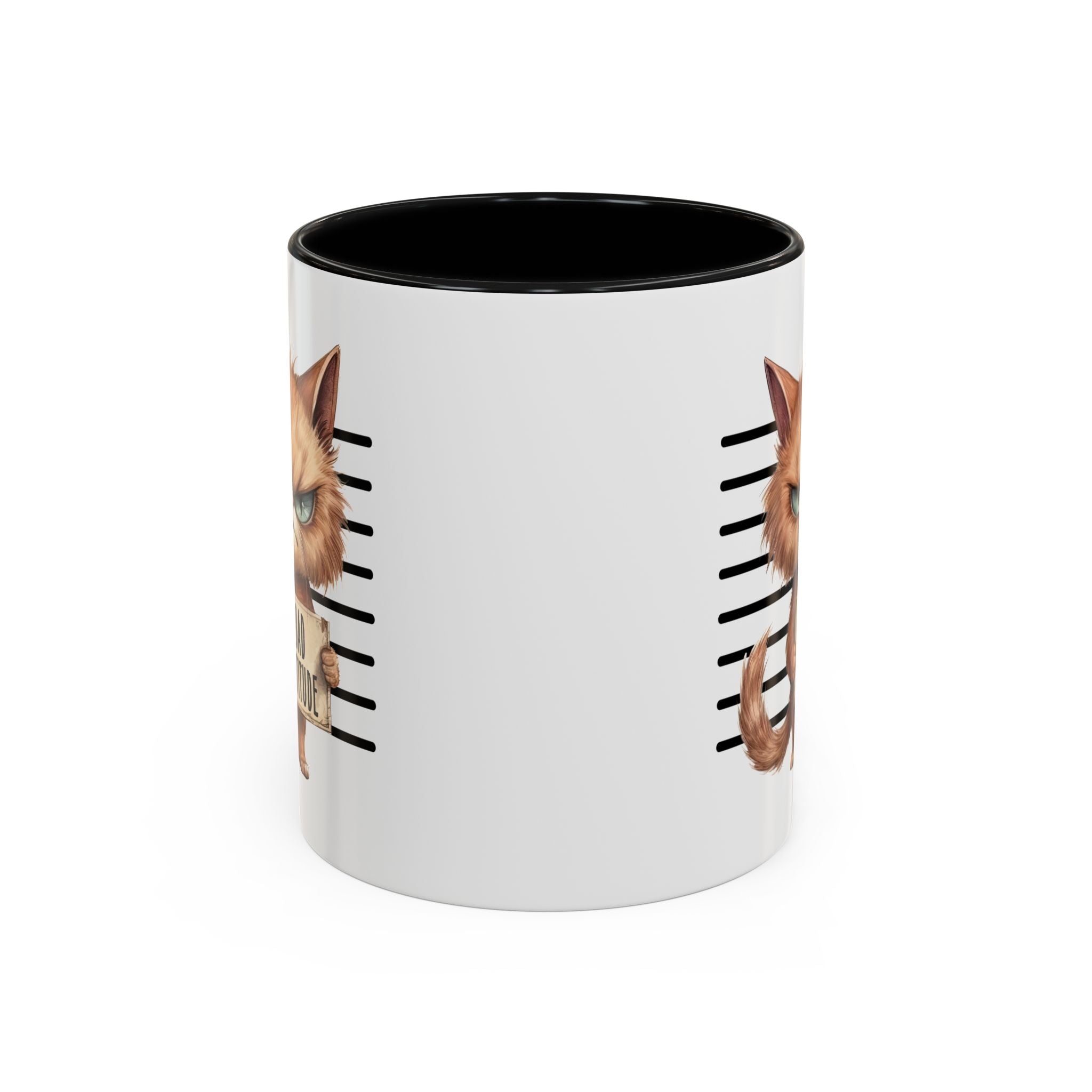 Funny cat bad attitude Accent Coffee Mug, 11oz animal lover gift