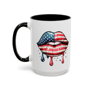 Patriotic Lip Print Coffee Mug – 11oz & 15oz