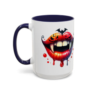 Halloween Vampire Coffee Mug, Spooky Drinkware, Goth Kitchen Decor, Pumpkin Mug, Horror Lover Gift