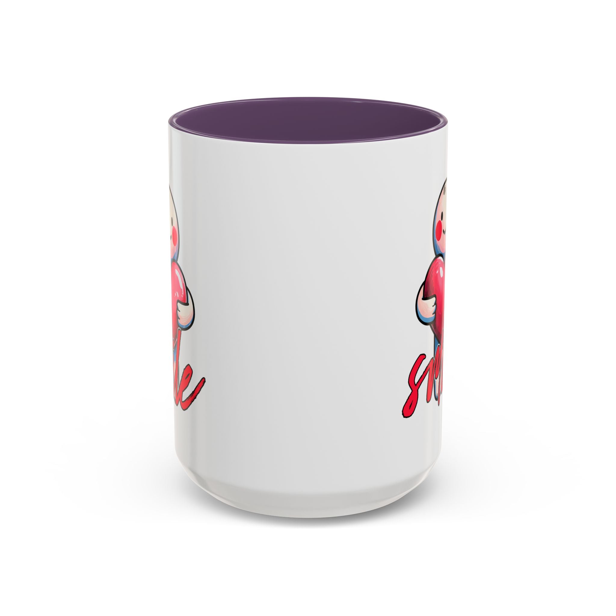 Smiling Heart Accent Coffee Mug - 11oz & 15oz | Cute Gift for Friends & Family