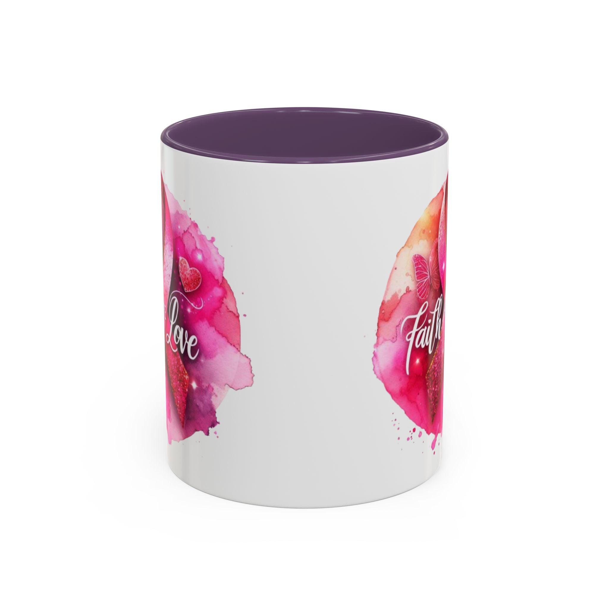 Inspirational Accent Coffee Mug with Pink Ribbon Design, Faith Hope Love Gift, Cancer Awareness Mug, Supportive Drinkware, Meaningful [...]