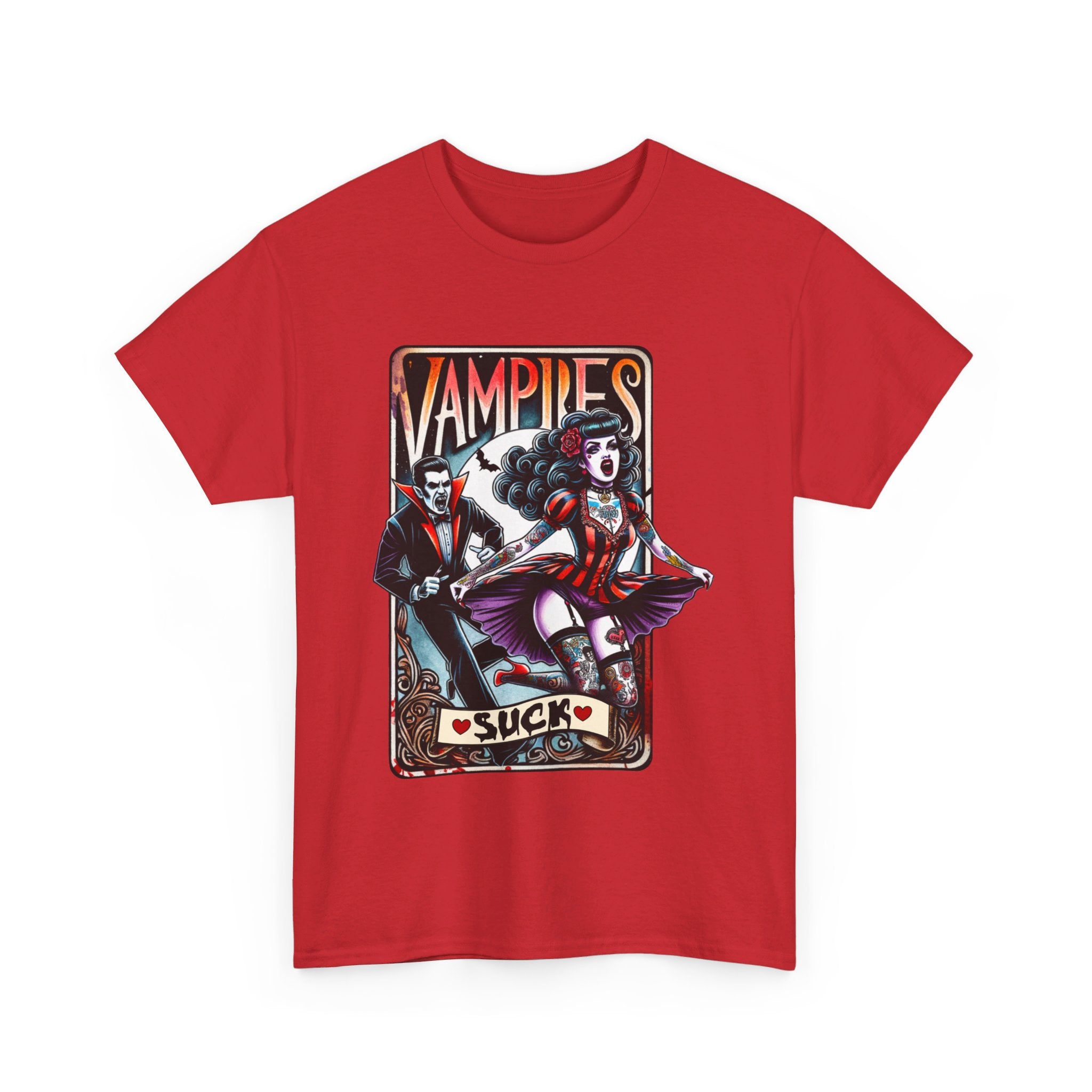 vampires suck horror art Unisex Heavy Cotton Tee men women
