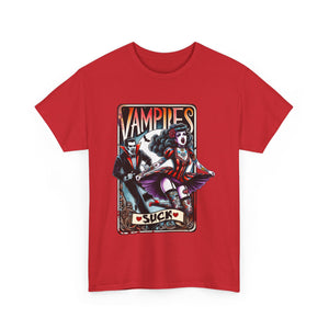 vampires suck horror art Unisex Heavy Cotton Tee men women