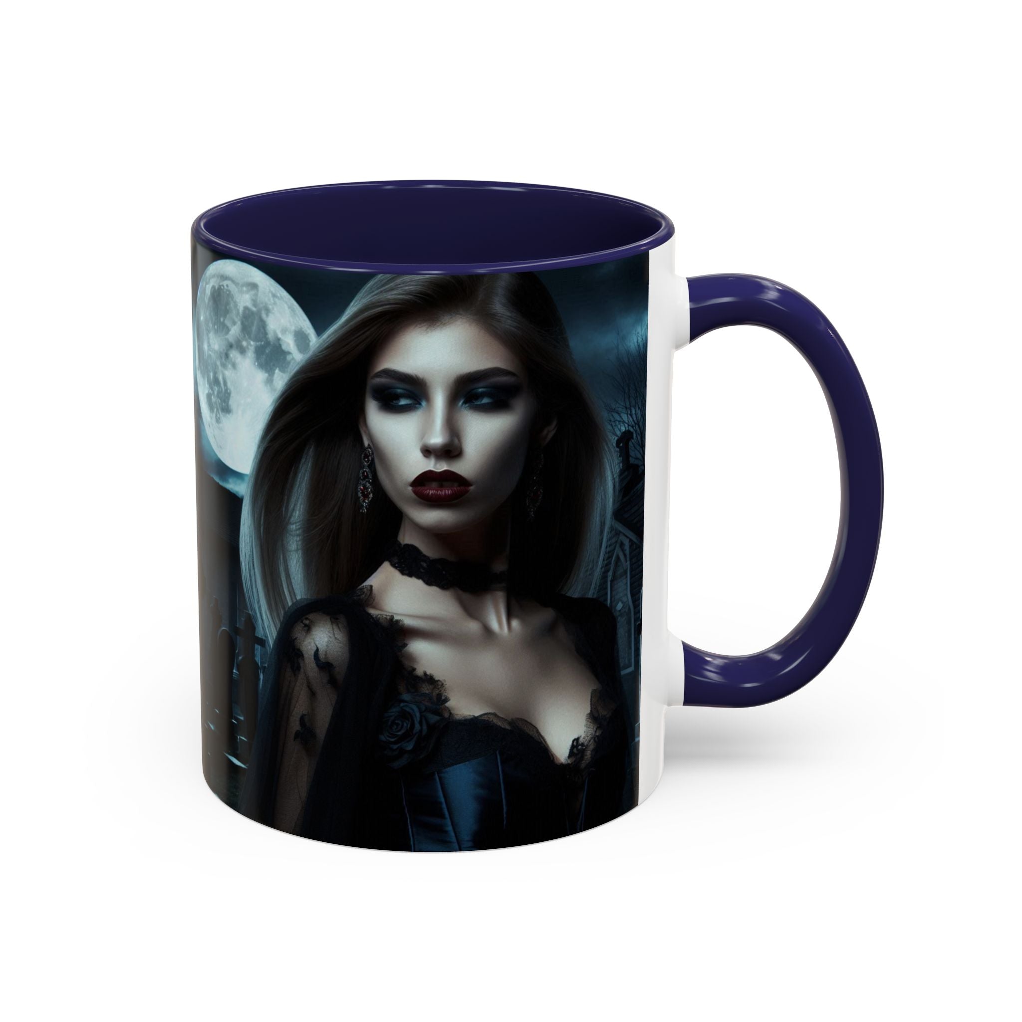 sexy young woman vampire Gothic Moonlit Accent Coffee Mug - 11 or 15oz