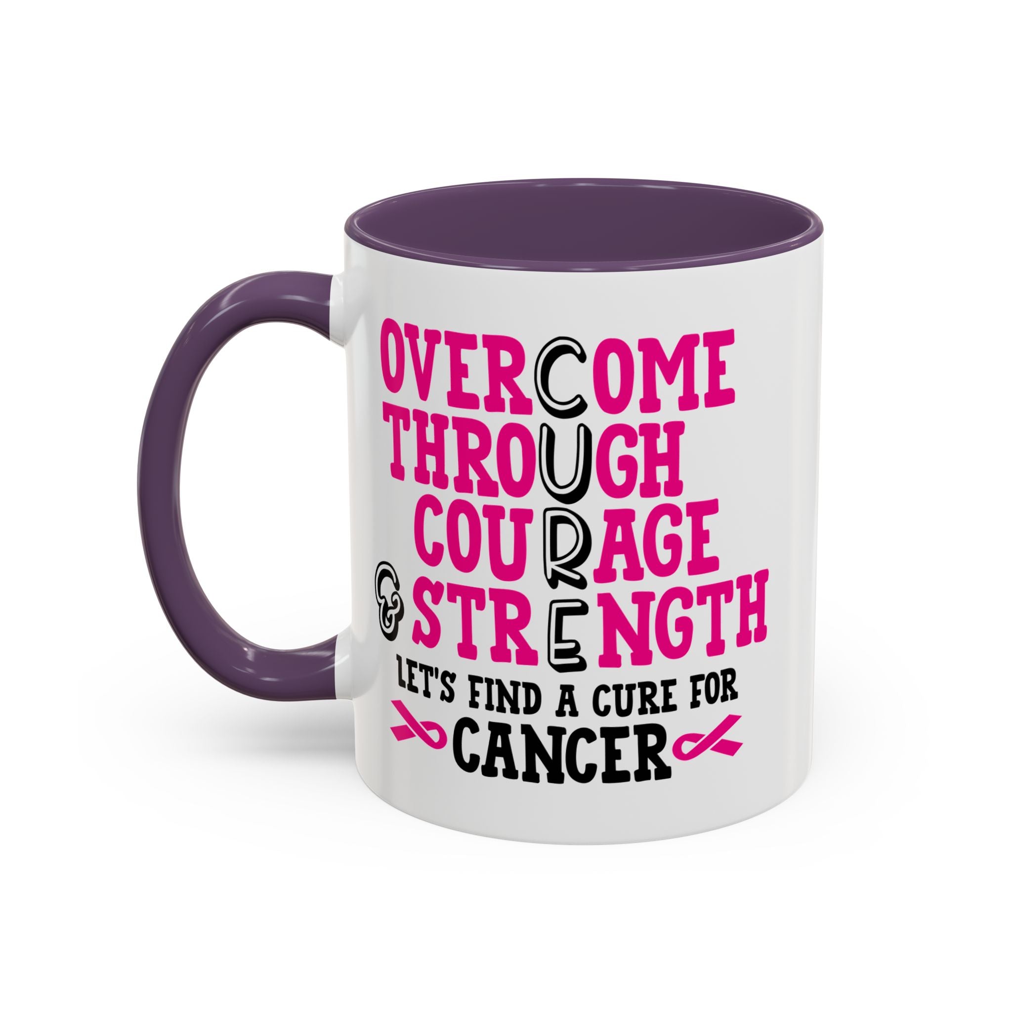 Inspirational Coffee Mug for Cancer Awareness, Gift for Supporters, Fundraising Mug for Breast Cancer, Motivational, 11oz, 15oz