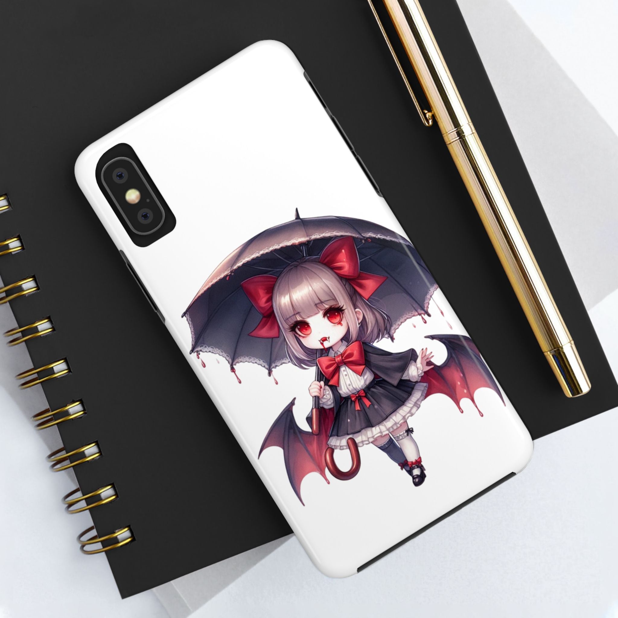 vampire girl horror art Tough Phone Cases