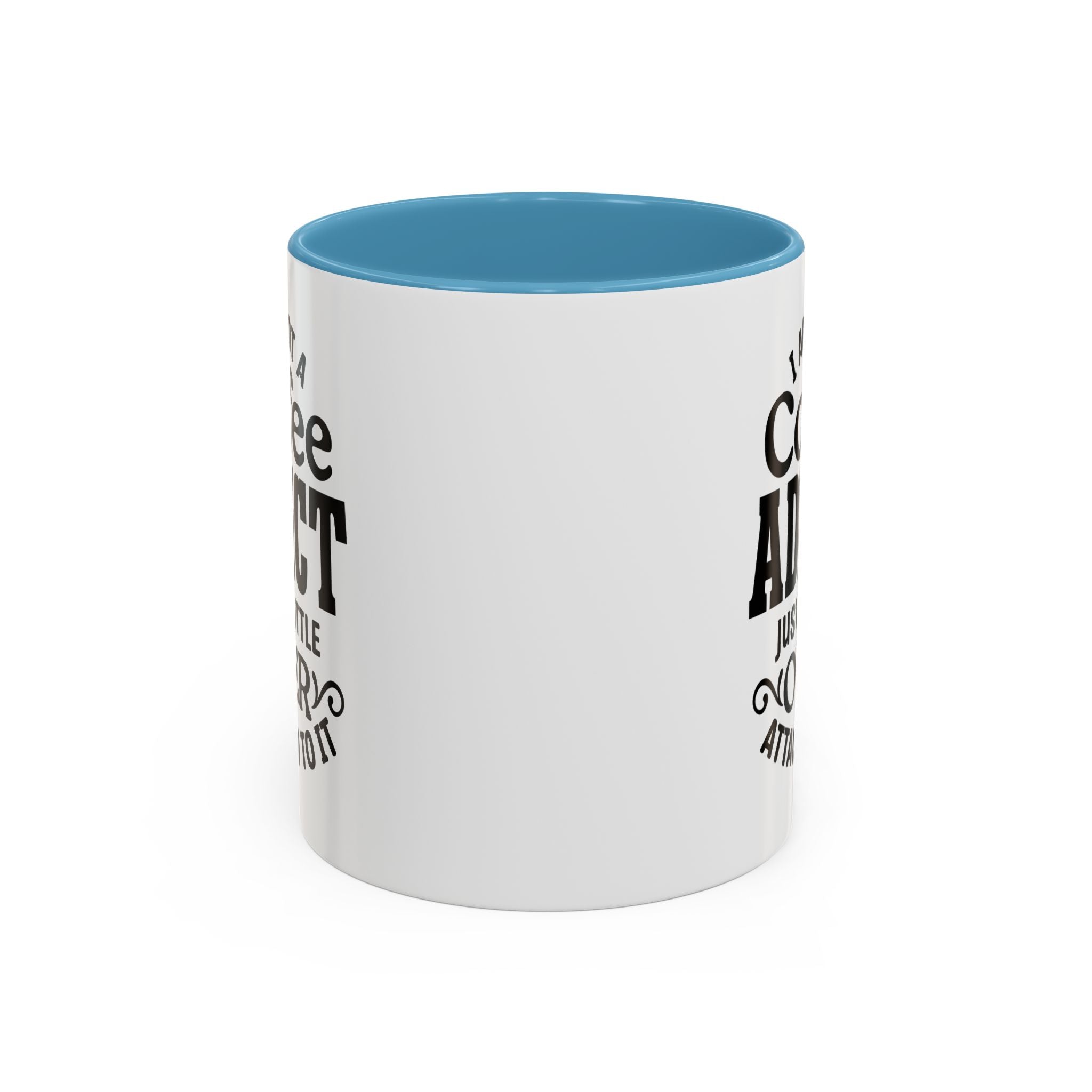 Coffee Addict Mug, Funny Coffee Lover Gift, Black Accent Mug, Warm Beverage Cup, Office Humor Drinkware